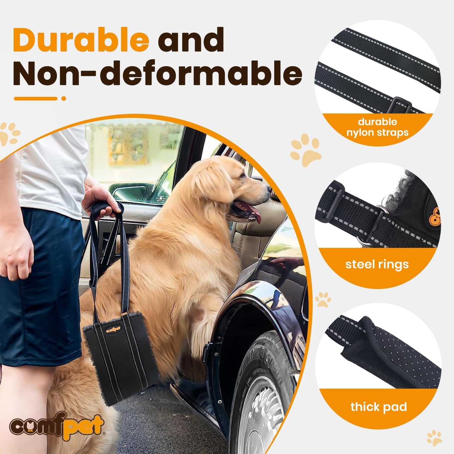 Portable Dog Lift Harness, Thickened Lambswool Dog Lift Harness for Hind Leg, Hip Support Harness Helps Elderly, Injured, After Surgery (Medium)