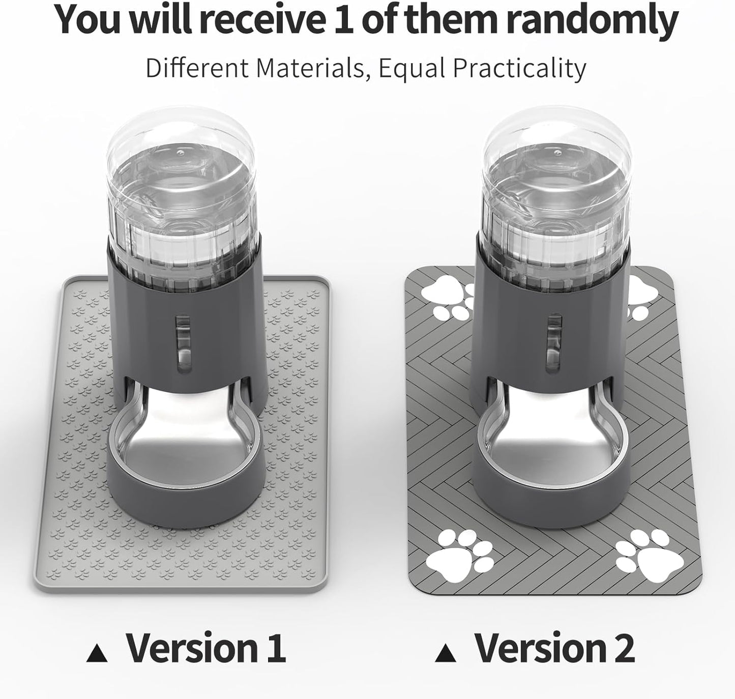 Cat Water Dispenser with Placemat and Stainless Steel Bowl, Automatic Gravity Water Dispenser for Cats or Small Medium Size Dogs, Large Capacity, Easy to Clean and Safe for Pets (4L)