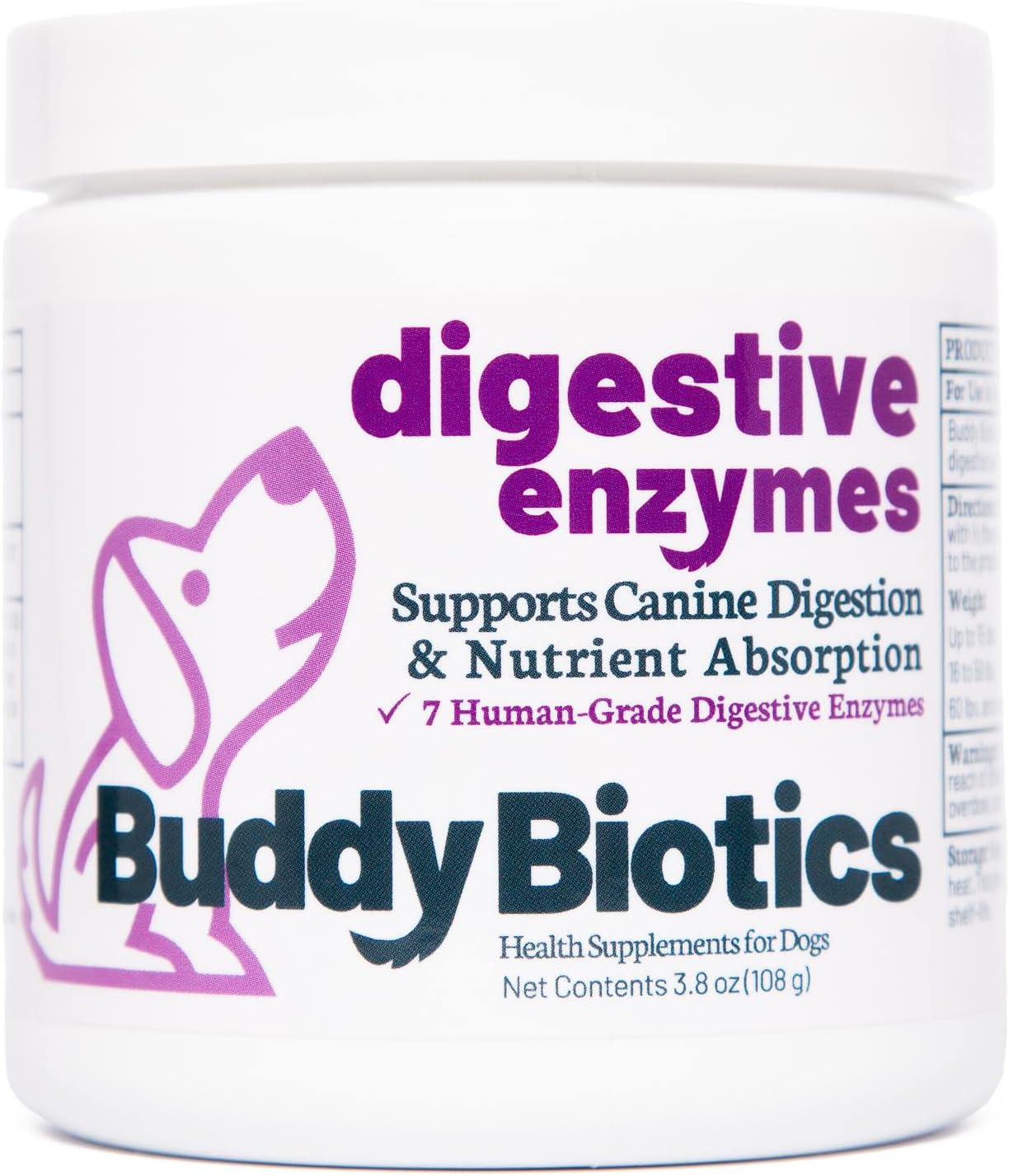 Digestive Enzymes Powder for Dogs 7-Targeted Digestive Enzymes to Help Break Down Kibble, Supports Digestion & Nutrient Absorption, Easy Sprinkle-On Formula