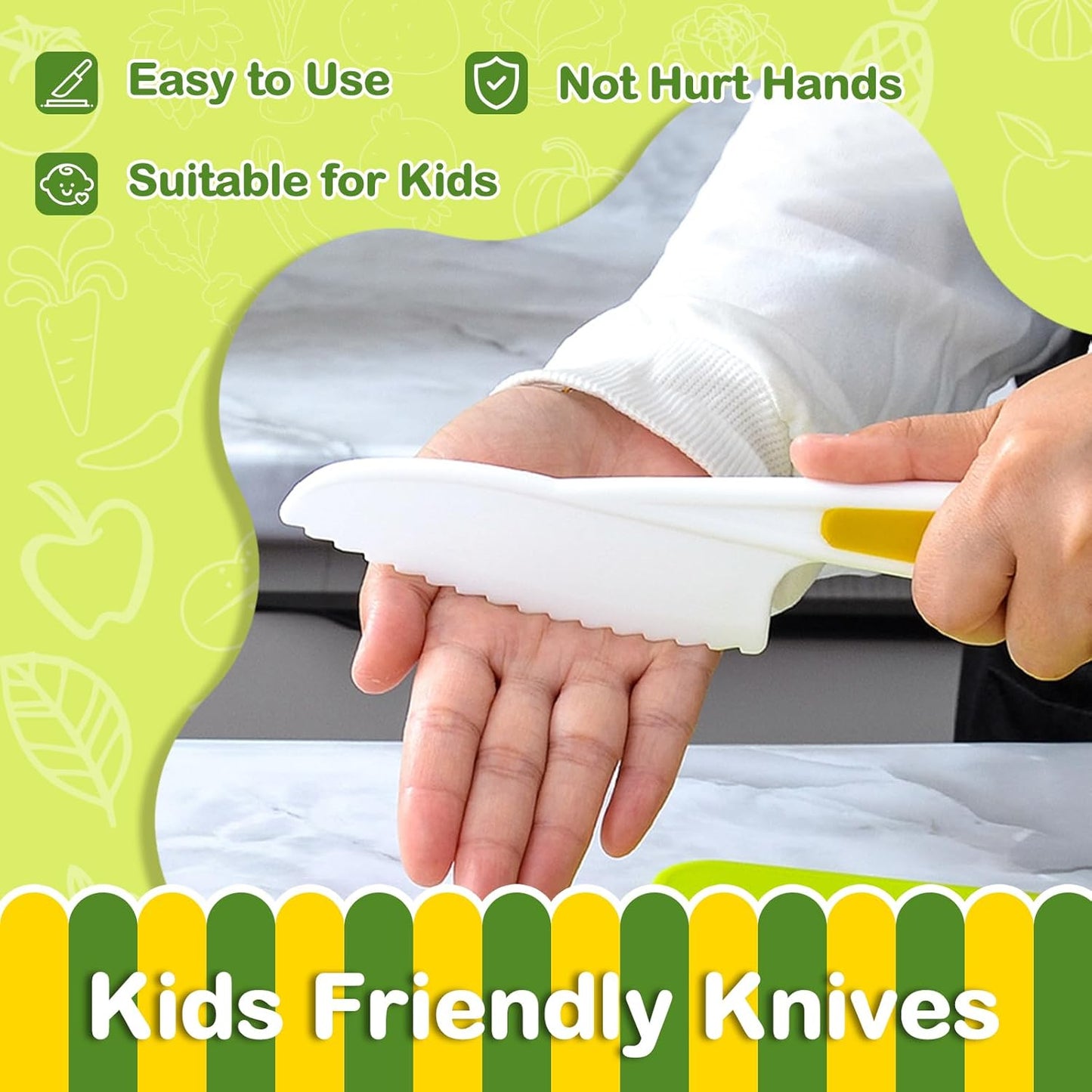 15PCS Montessori Kitchen Toys for Toddlers: Easter Basket Stuffers Gifts for Kids - Kids Safe Cooking Sets Real Knife Set for Real Cooking - Stocking Stuffers Birthday Gifts for Boy Girl