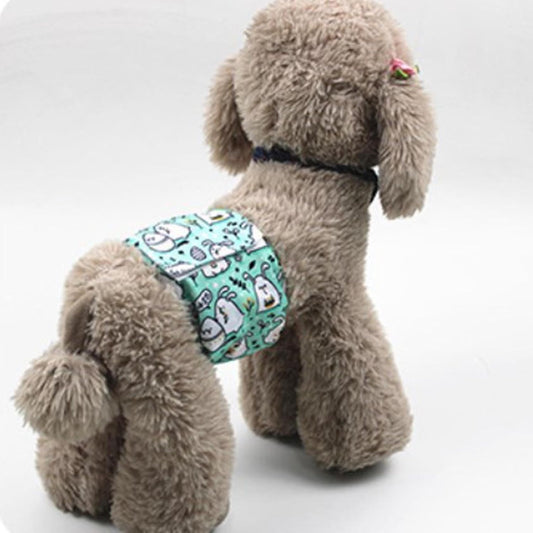 Male Dog Diapers Reusable Washable Super Absorbent Leakproof Adjustable Belly Bands for Male Dogs Pets Pee Wrap Nylon Material (Rabbit L)