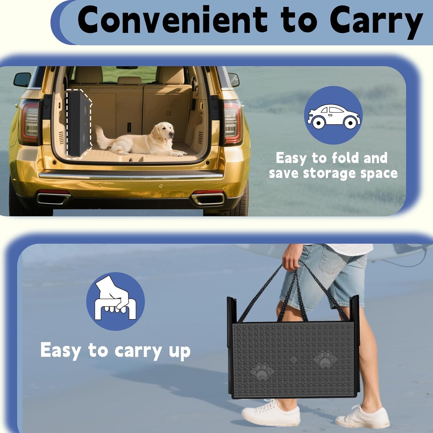 Dog Stairs for Car, Dog Steps for Car with Upgraded Load-Bearing Capacity, Dogs Stairs for Large Dogs, Pet Steps, 5 Steps