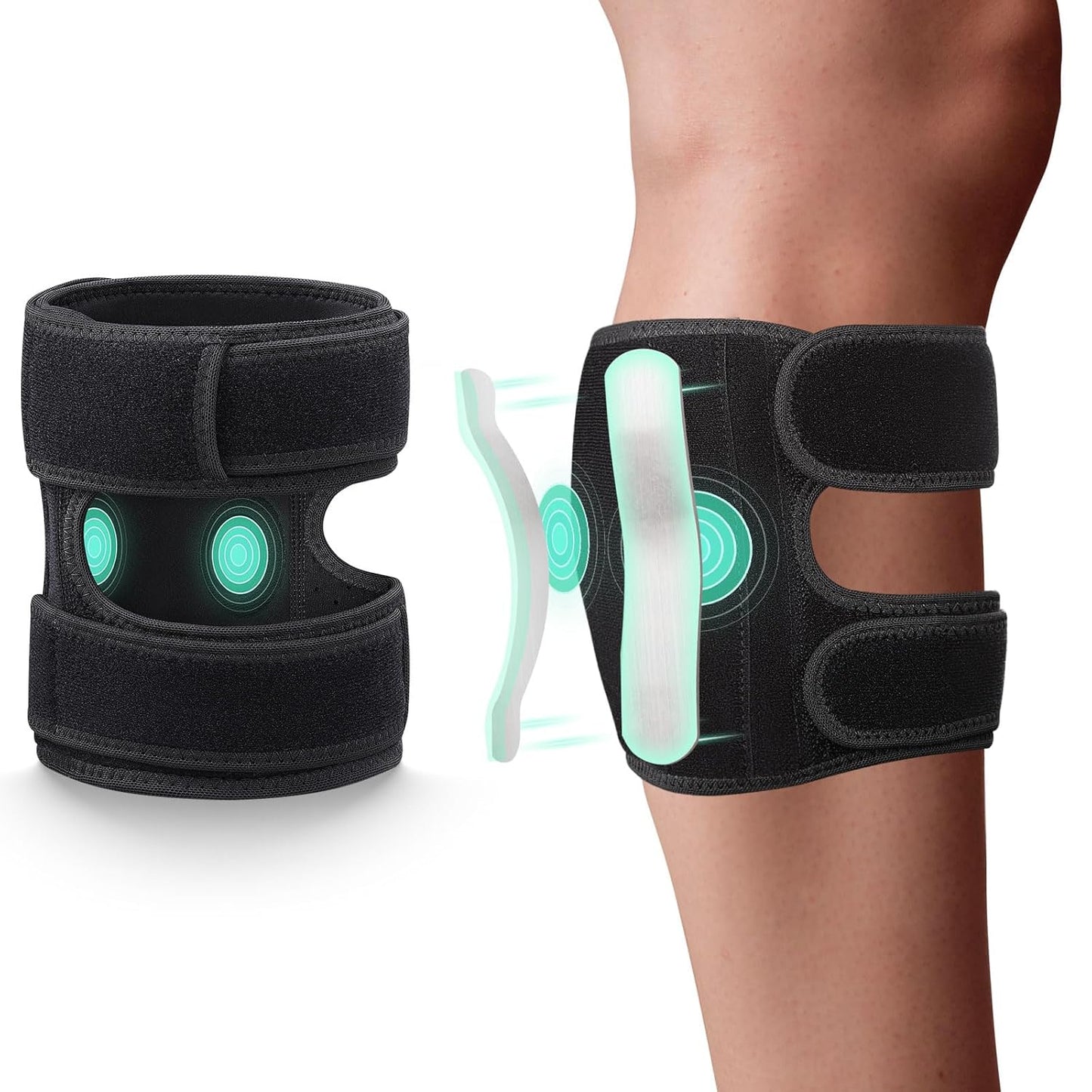 Sciatica Pain Relief Devices Brace,Sciatic Ease Calf Support Brace for Leg Shin Pain Relief,Sciatic Nerve Knee Brace with Dual Adjustable Pressure Pads Targeted Compression, Fits for Men and Women