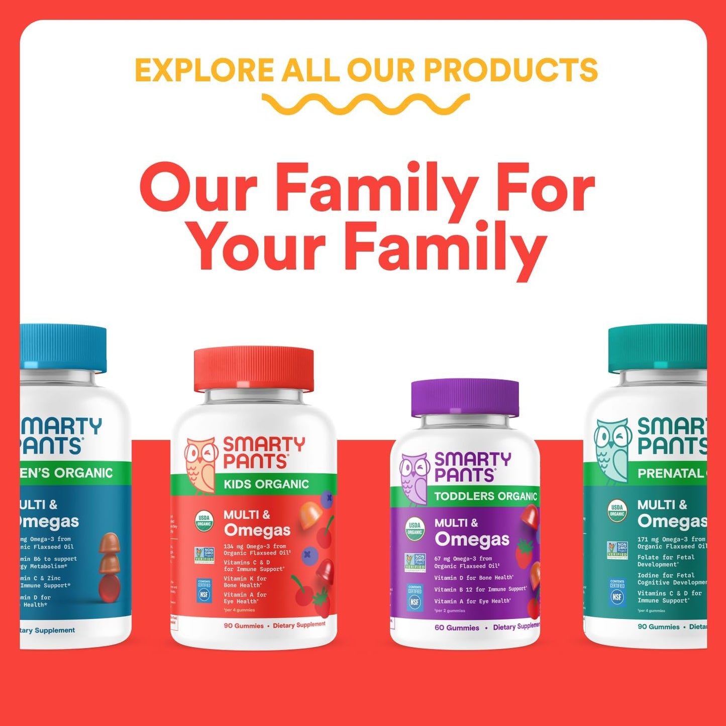 SmartyPants Kids Multivitamin Gummies, Omega 3 (DHA/EPA), Vitamins D3, C, B12, B6, Vitamin A, K & Zinc, Gluten Free, Three Fruit Flavors, 60 Count (30 Day Supply)