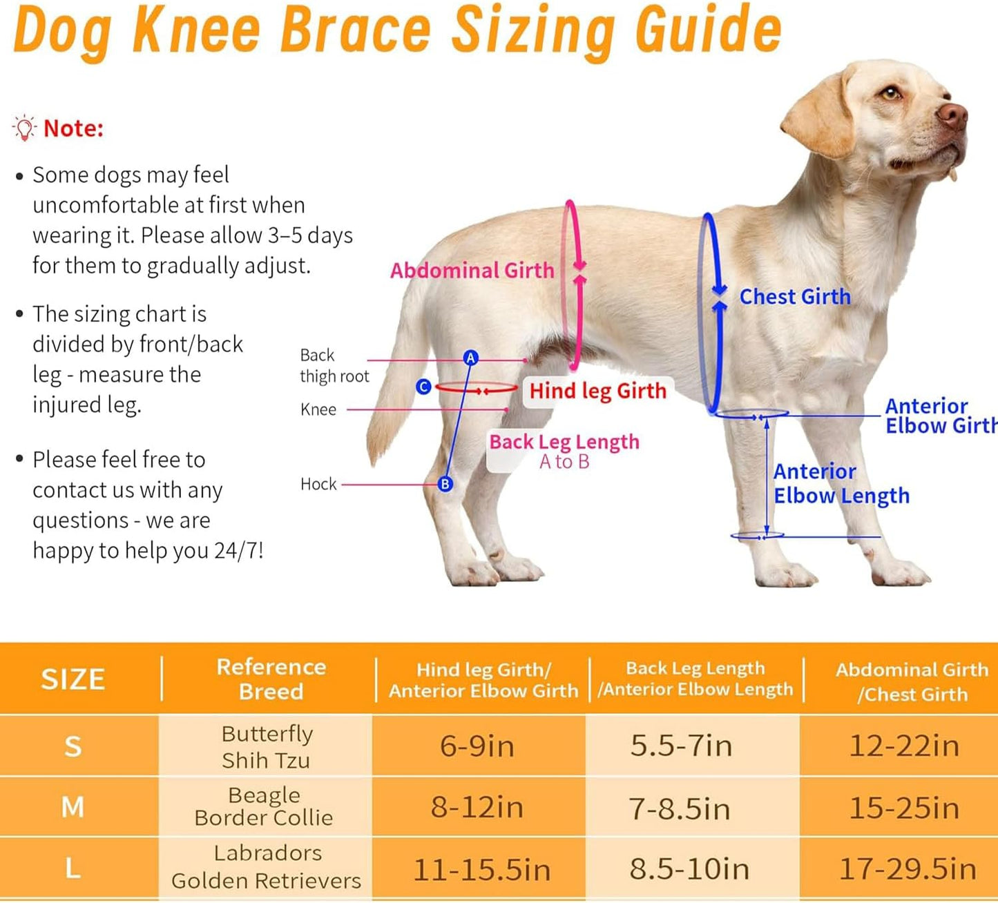 Dog Knee Brace for Torn ACL,Dog ACL Braces with Side Stabilizers,Adjustable Dogs Leg Brace Suitable for 4 Limbs,Dogs Hip Brace for Arthritis Relief, Joint Stability,Reduces Pain and Inflammation