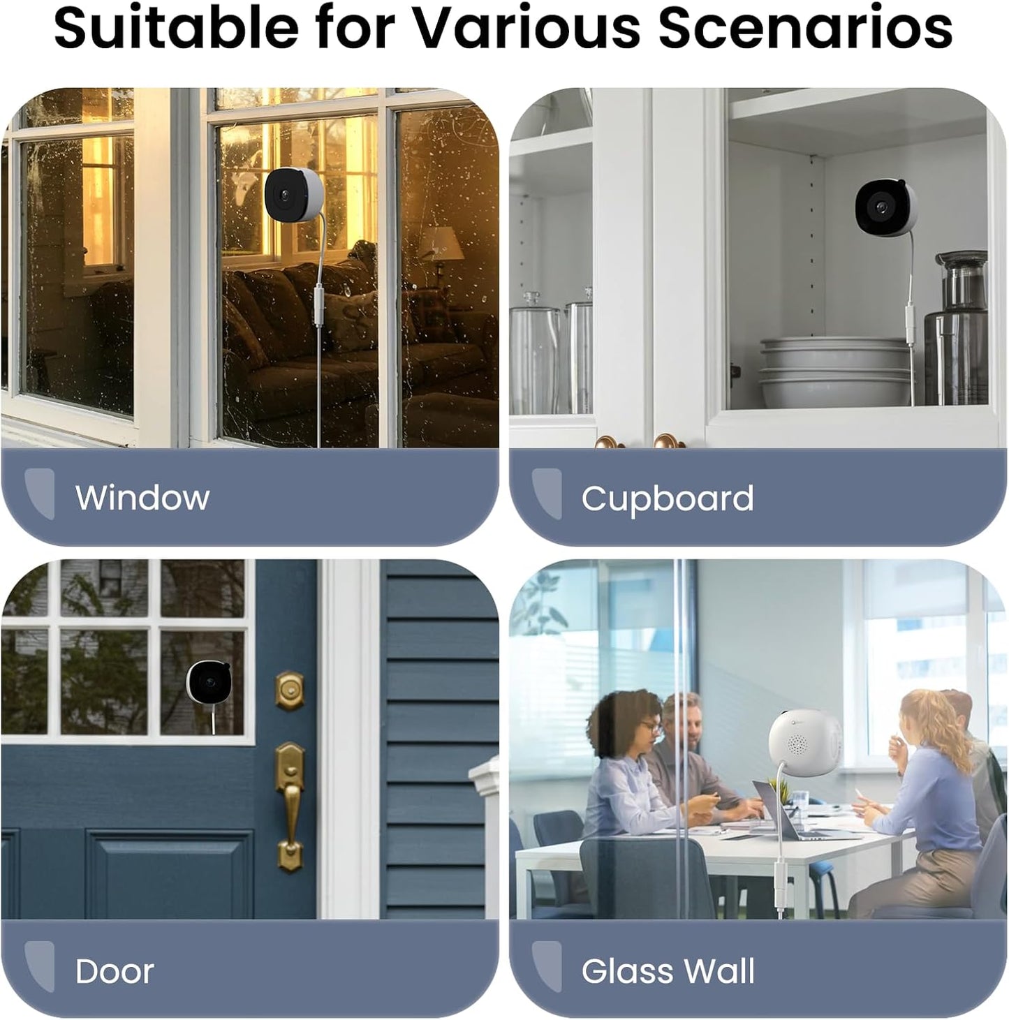 2K No Drill Window Camera-2 Pack 2.4Ghz & 5Ghz WiFi Dome Cameras for Home Security for Indoor & Outdoor Monitoring, Color Night Vision, Human Detection, 24/7 Recording, Ideal for Apartment, K1