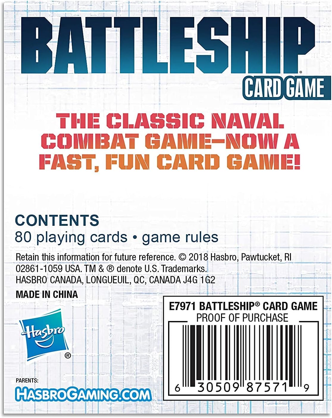 Hasbro Gaming Battleship Card Game for Kids, 2 Players Strategy Game Brown/a, Fun Summer Activities, Vacation Travel Essentials, Ages 7+