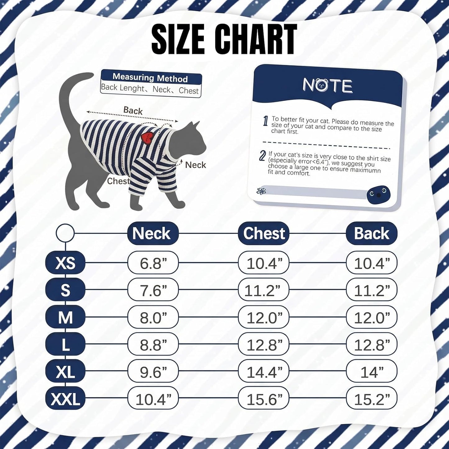 DENTRUN Hairless Cats Shirt Breathable Cat Daily Wear Clothes Stripe Vest Adorable Pajamas Jumpsuit Soft & Skin-Friendly