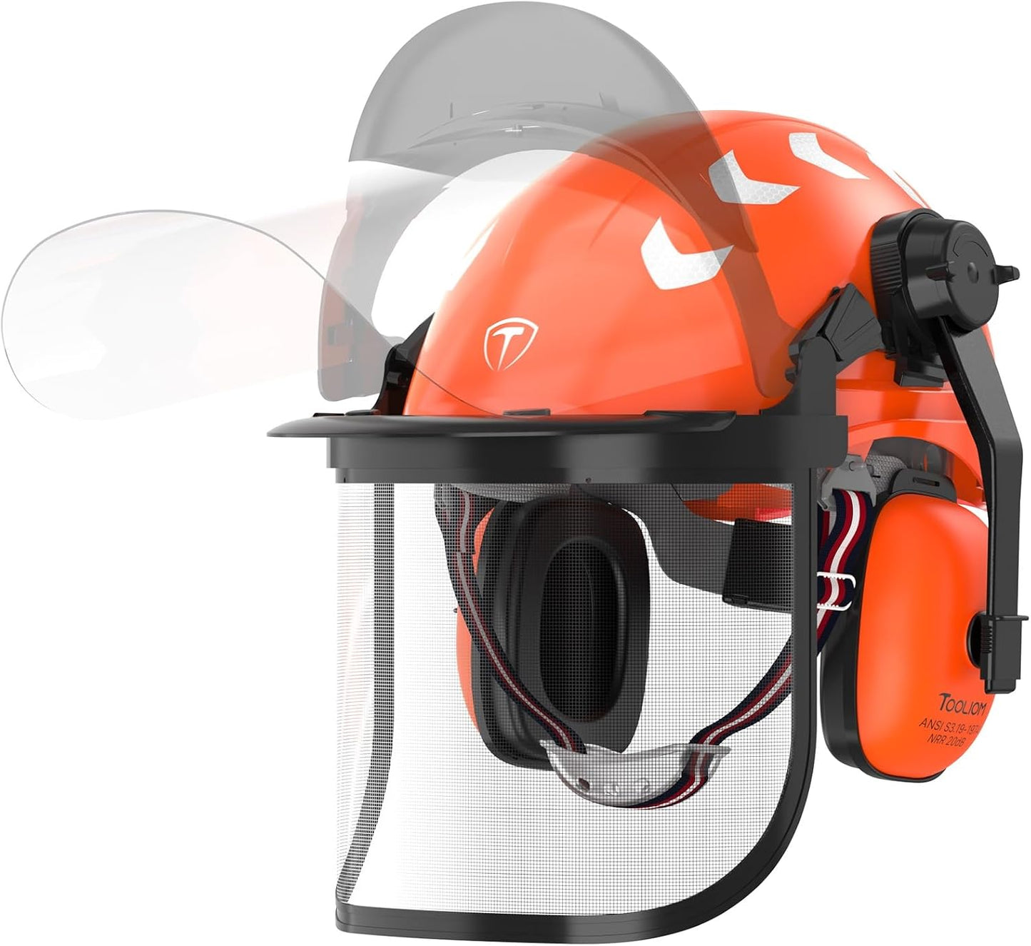 TOOLIOM Chainsaw Helmet with Face Shield and Ear Muffs, Forestry Safety Helmet, ANSI Z89.1 Certified Arborist Helmet, Chainsaw Safety Equipment (with Anti-Fog Goggles)