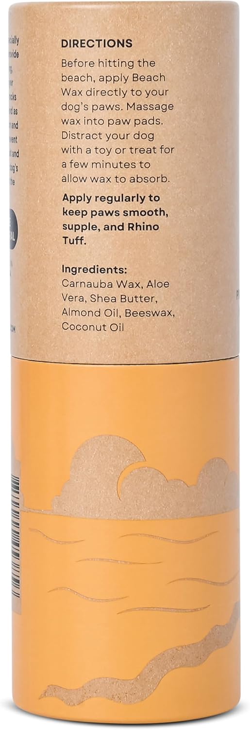 Dog Paw Beach Wax 2oz - Protects Against Sharp Rocks, Hot Sand, Glass, Coral, or Other Hazards at Beaches - Moisturizes and Improves Elasticity - Lick Safe - Natural Ingredients - USA Made