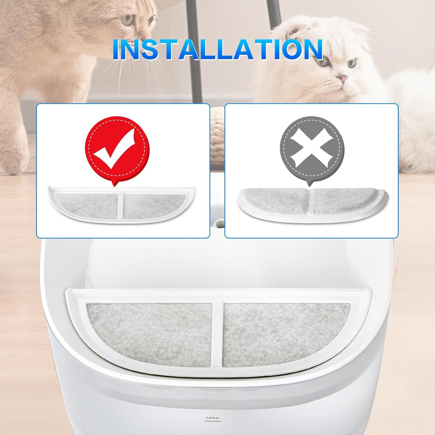 12 Packs Upgraded Replacement Pet Water Fountain Filter Compatible with eufy Pet Water Fountain for Dogs and Cats