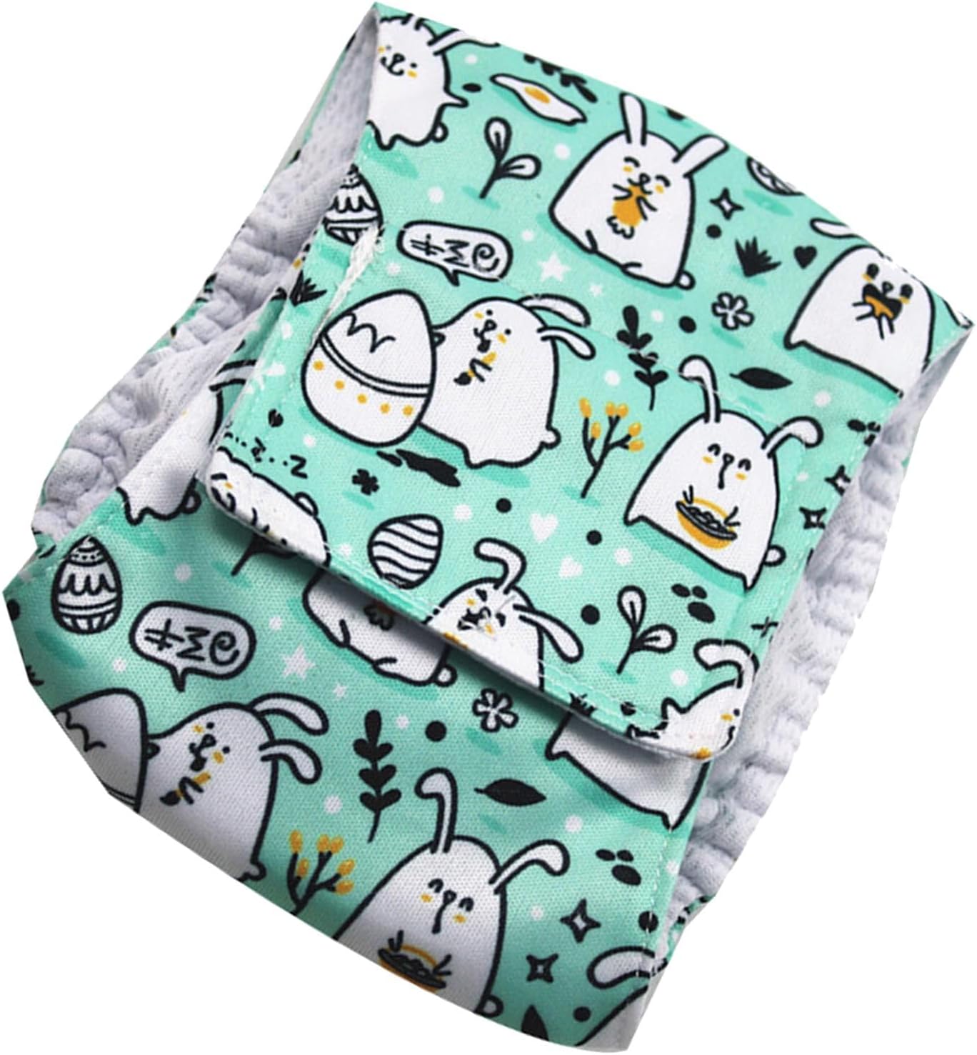 Male Dog Diapers Reusable Washable Super Absorbent Leakproof Adjustable Belly Bands for Male Dogs Pets Pee Wrap Nylon Material (Rabbit L)
