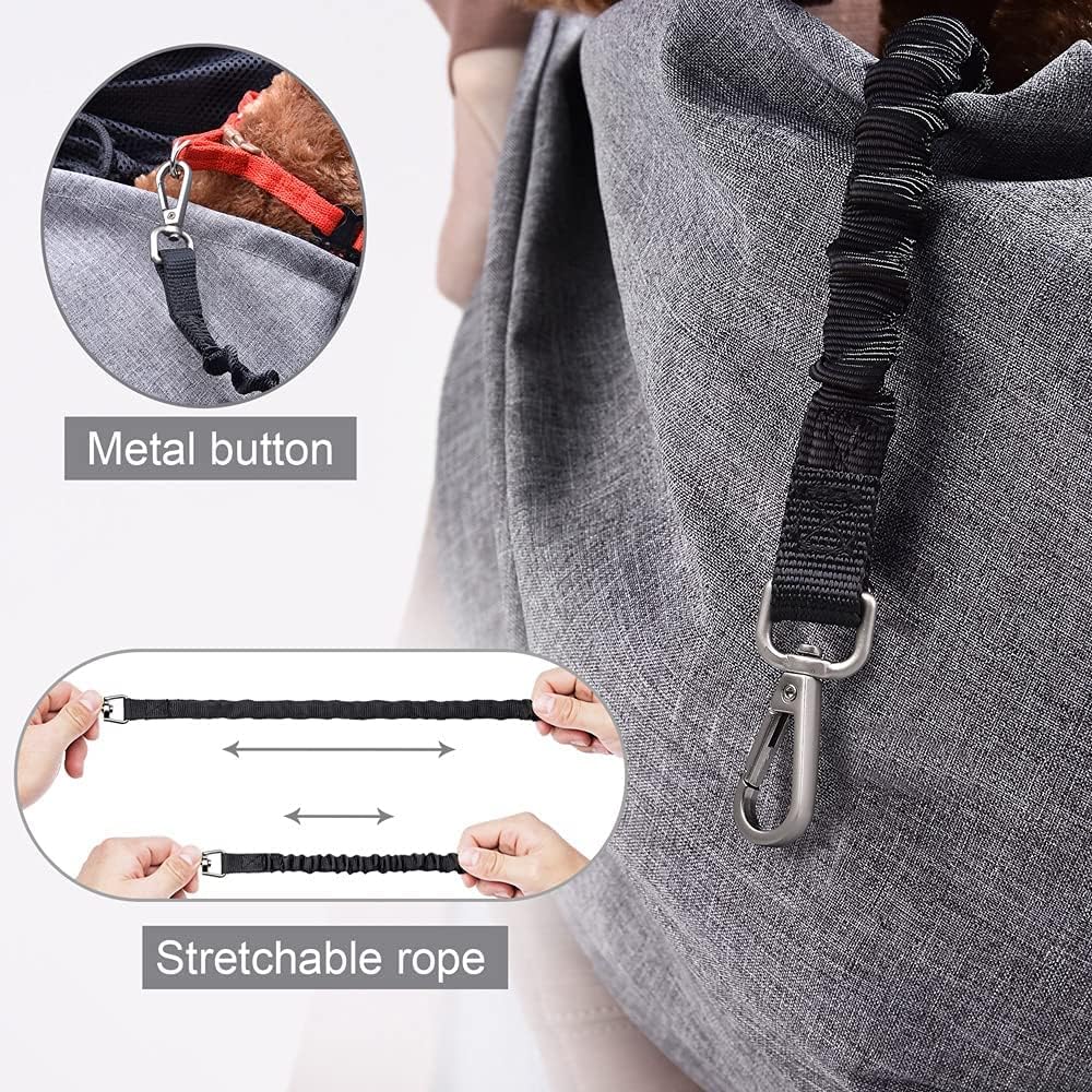 Dog Cat Sling Carrier Adjustable Padded Shoulder Strap with Mesh Pocket for Outdoor Travel (Grey, L - 8 to 15 lbs)