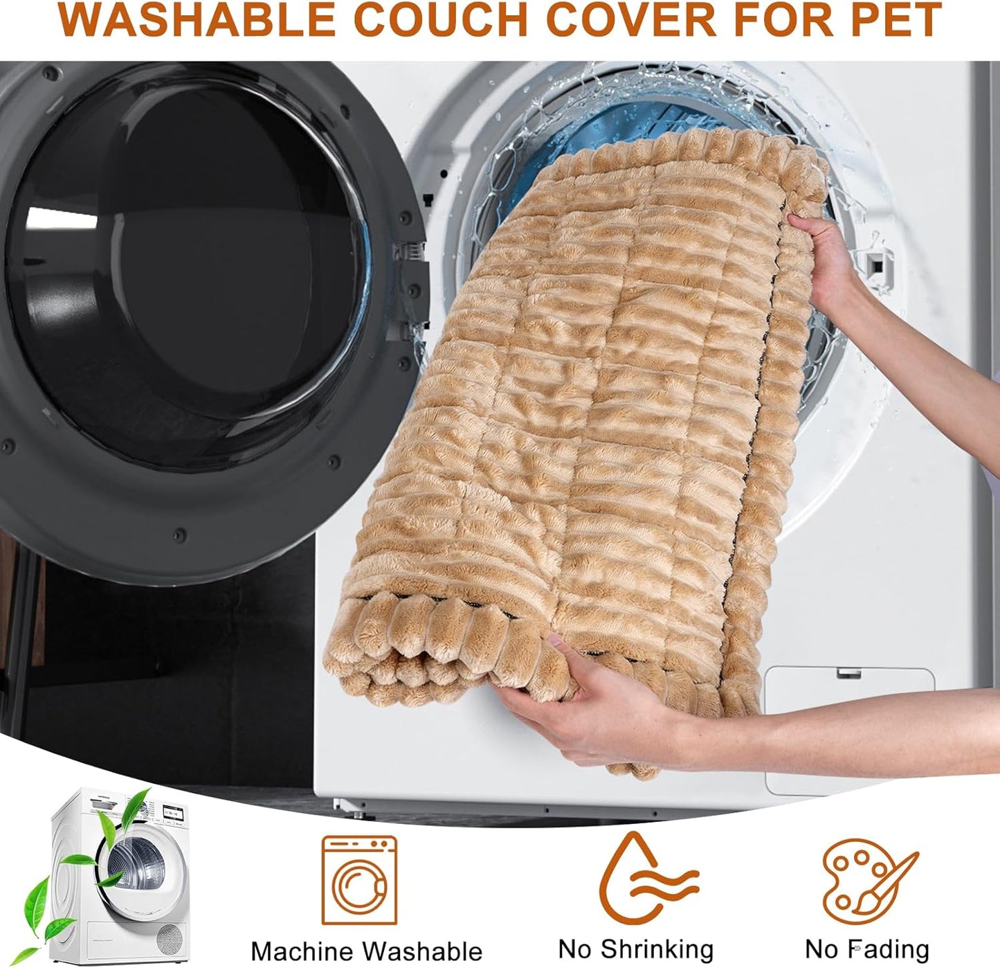 PHOPHO Couch Cover for Dogs Washable, Sofa Cover Protector for l Shape, Non Slip Dog Blanket Cover, Friendly Pet Mat Bed for Outdoor, Soft, 27.6" x 70.86"