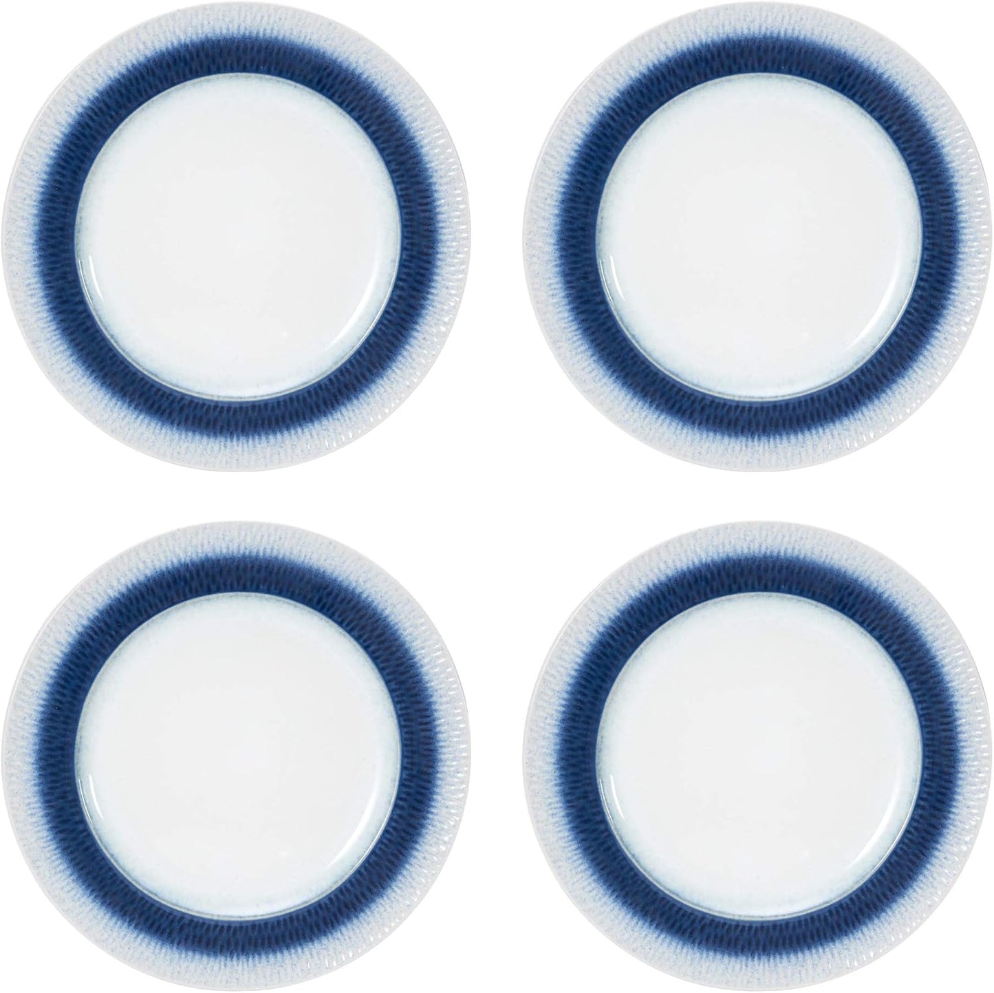 Pfaltzgraff Eclipse Blue 16-Piece Stoneware Dinnerware Set, Service for 4 with Dinner Plates, Salad Plates, Bowls and Mugs, Dishwasher and Microwave Safe