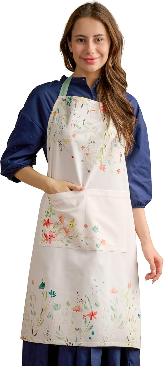 Maison d' Hermine 100% Cotton Apron for women with Pocket Kitchen Chef Apron for Men Cooking Easter Decorations