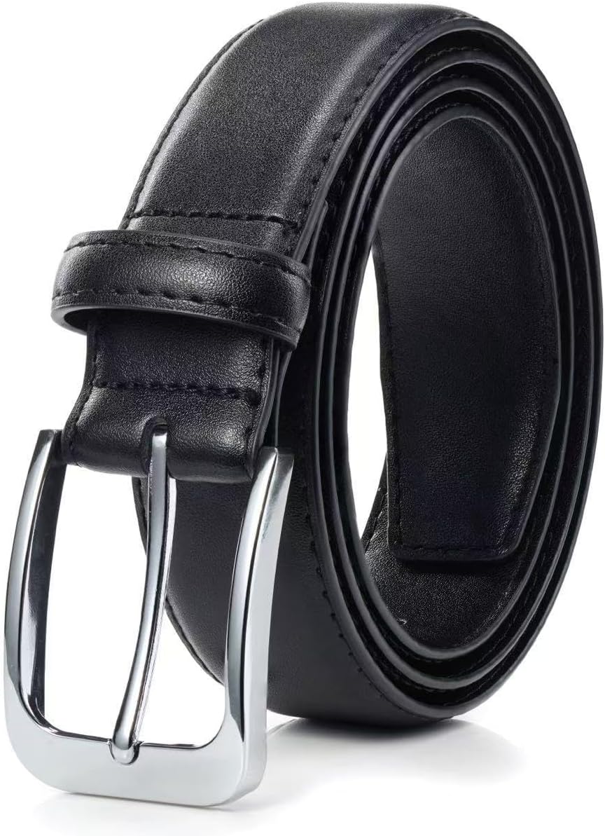 Bighake Men's Genuine Leather Dress Belt, Handmade Leather Jeans Belt for Men Work Business and Casual
