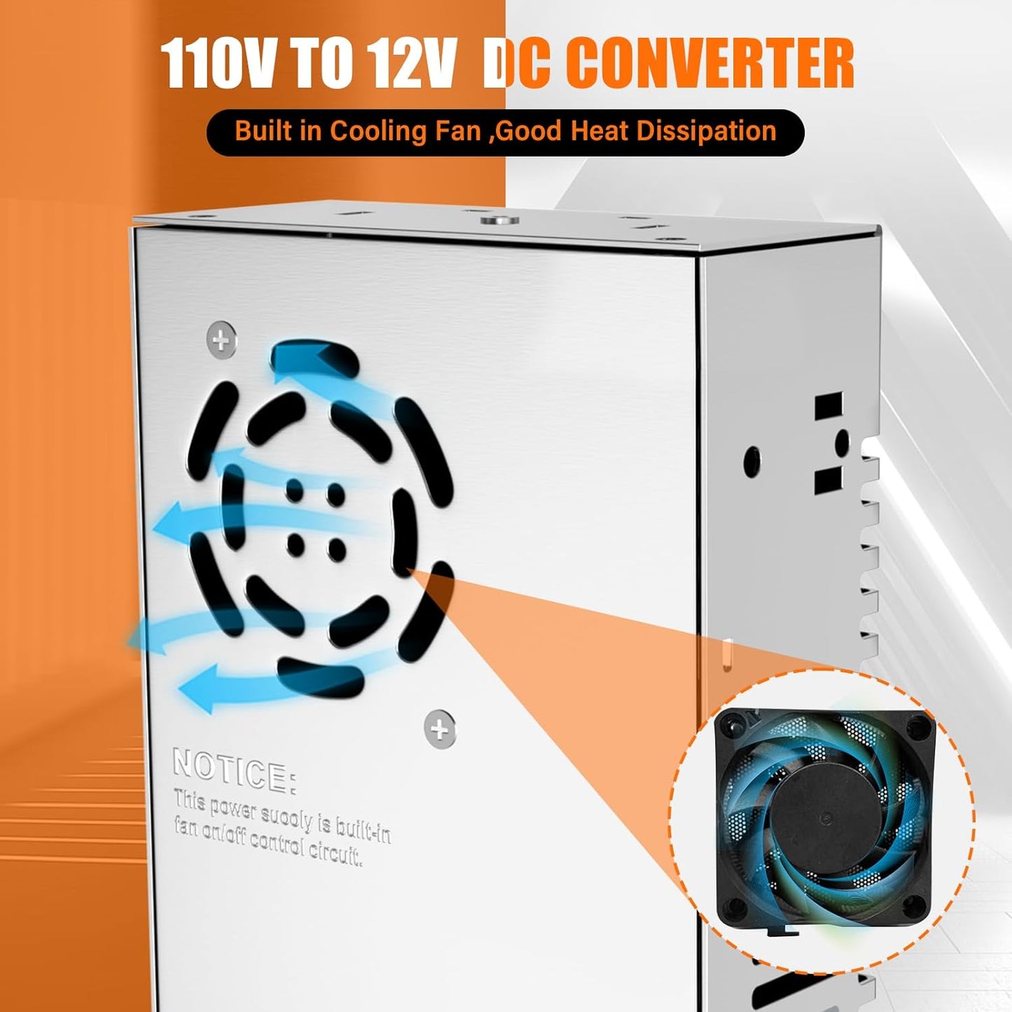 12V Power Supply,110V to 12V DC Converter, IMAYCC AC to DC Converter 600W 50A, Power Supply for Diesel Heater