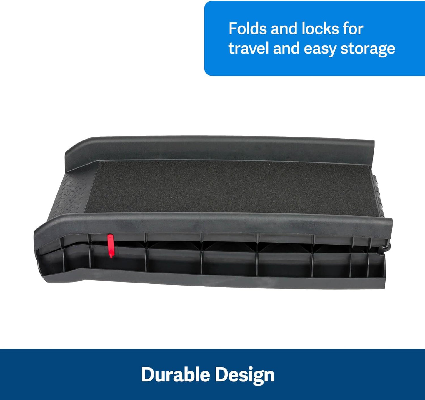 PetSafe Happy Ride Folding Dog Ramp - SUV Compatible Lightweight Pet Ramp with High Traction Walking Surface - Joint Strain Protection - Secure Foldable Design for Compact Storage