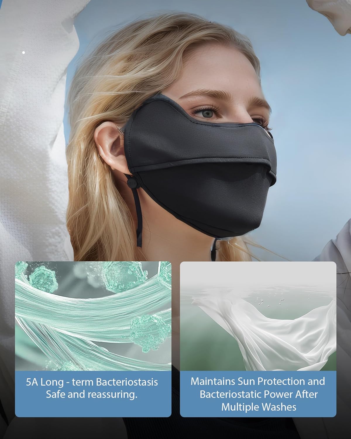 BENEUNDER UV Sun Protection Face Cover/Neck Gaiter Scarf UPF50+ Breathable Cooling for Summer Outdoor Activities Reusable