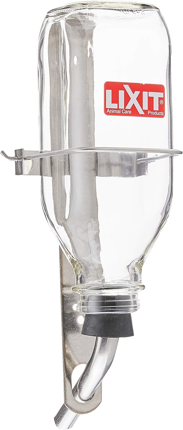 Lixit Heavy Duty Deluxe Glass Water Bottles for Birds, Dogs and Small Animals. (32oz Large Tube)
