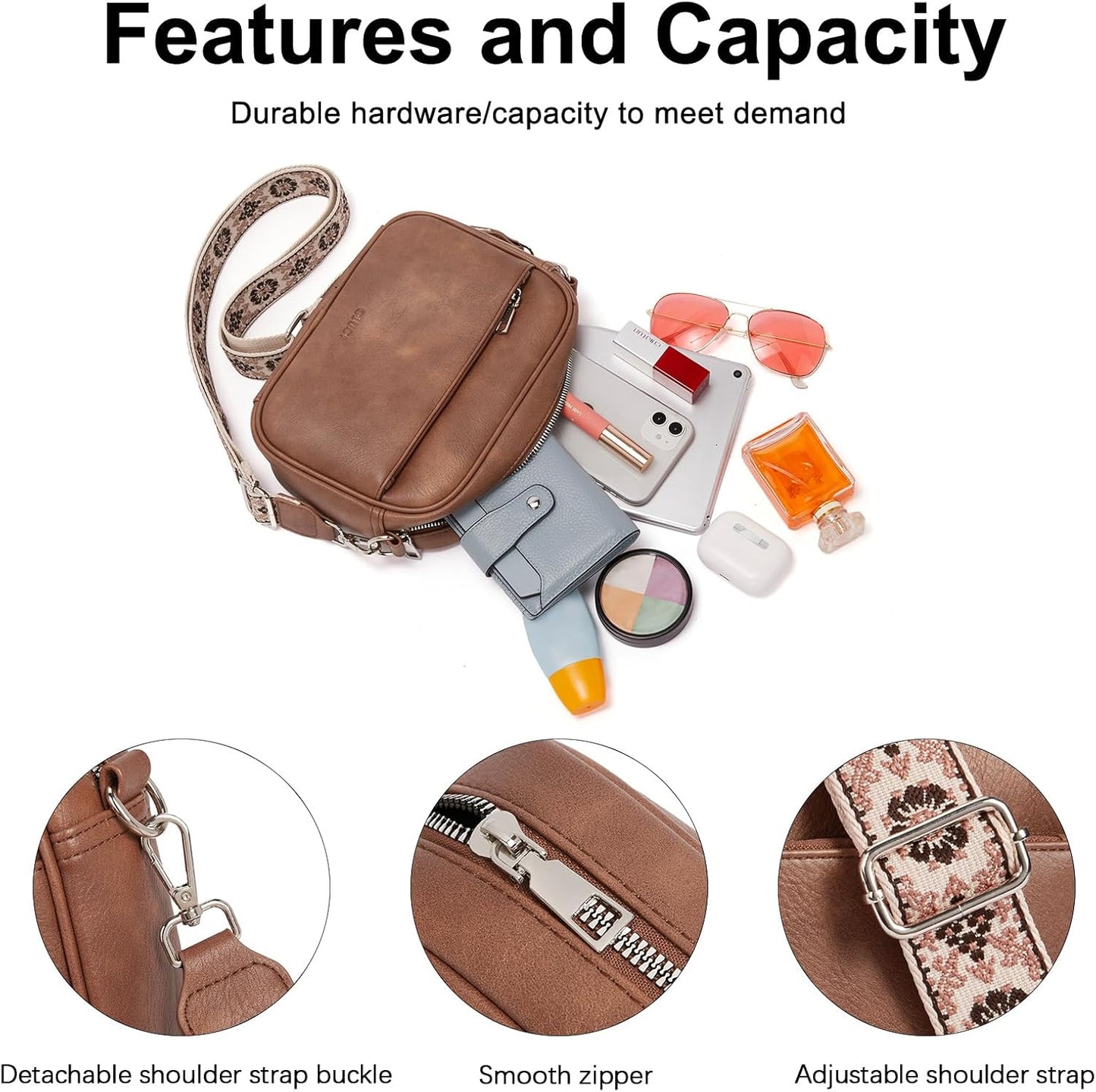 CLUCI Small Crossbody Bags for Women Crossbody Purses for Women Cross Body Bag Crossbody Purse with Adjustable Wide Strap