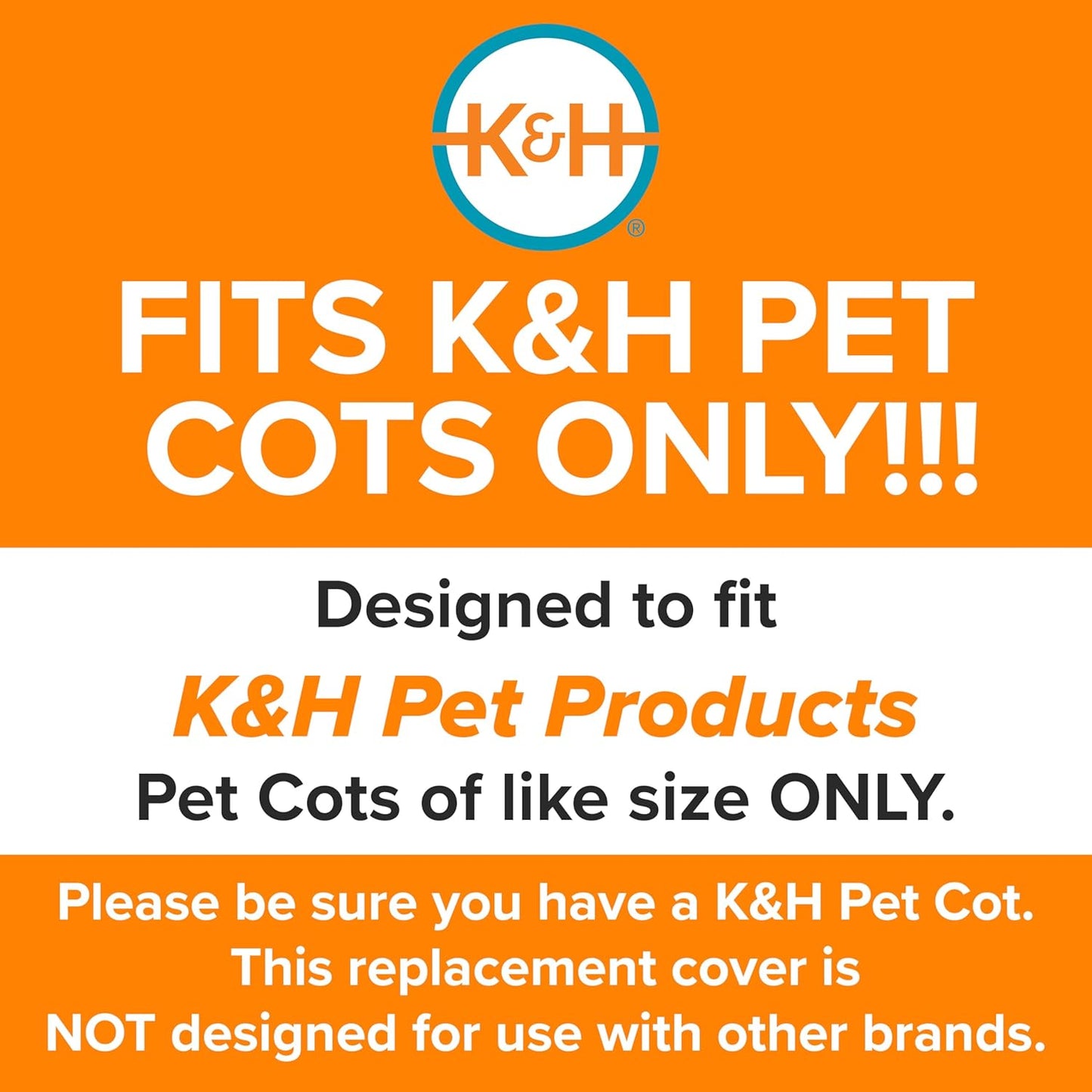 K&H Pet Products Dog Cot Replacement Cover, Designed to fit K&H Large Pet Cots (Sold Separately), Indoor Outdoor, Breathable Cooling Mesh Center, Machine Washable - Large 42 X 30in Chocolate