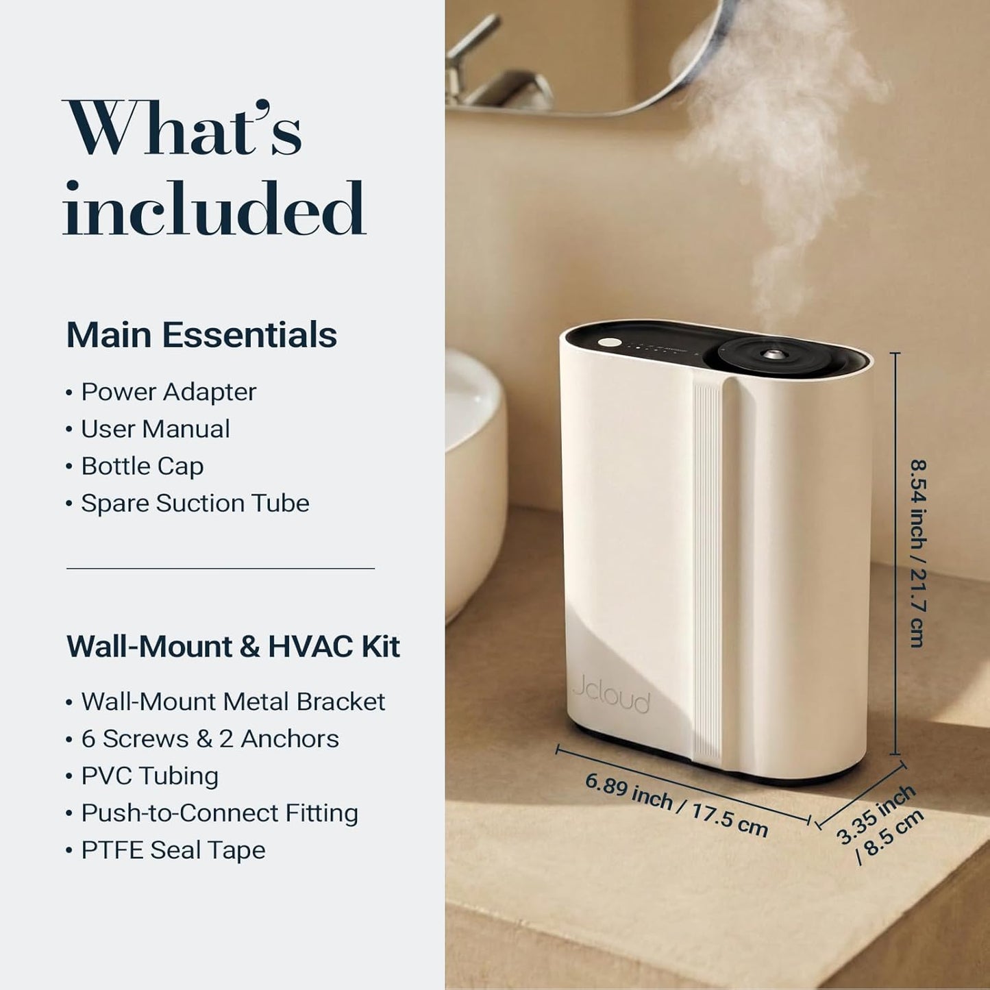 JCLOUD Hotel Scent Diffuser, Waterless Essential Oil Diffuser Cover Up to 2000 Sq Ft - HVAC Cold Air Scent Machine for Large Room, Whole Home & Office, Instant Boost Mode - Fragrance Not Included