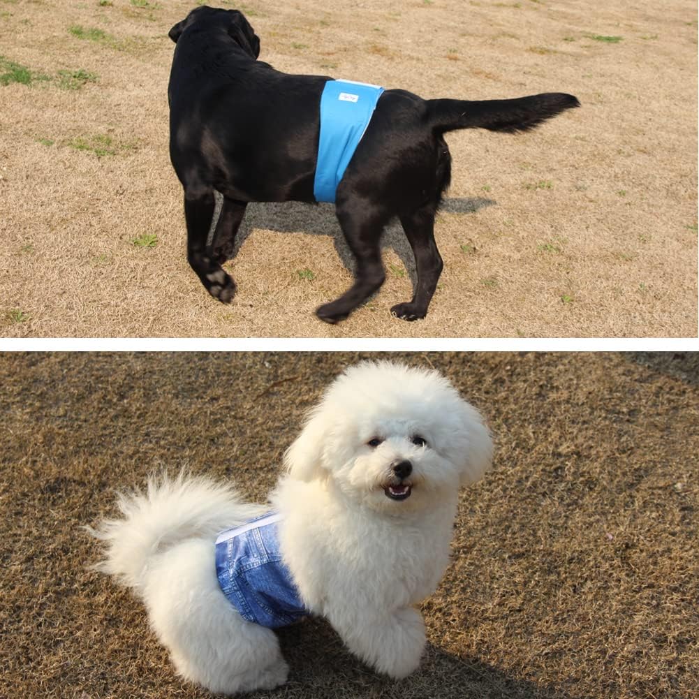 Reusable Belly Bands for Dogs,3 Pack Male Dog Diapers Male Washable Puppy Wrap XXL