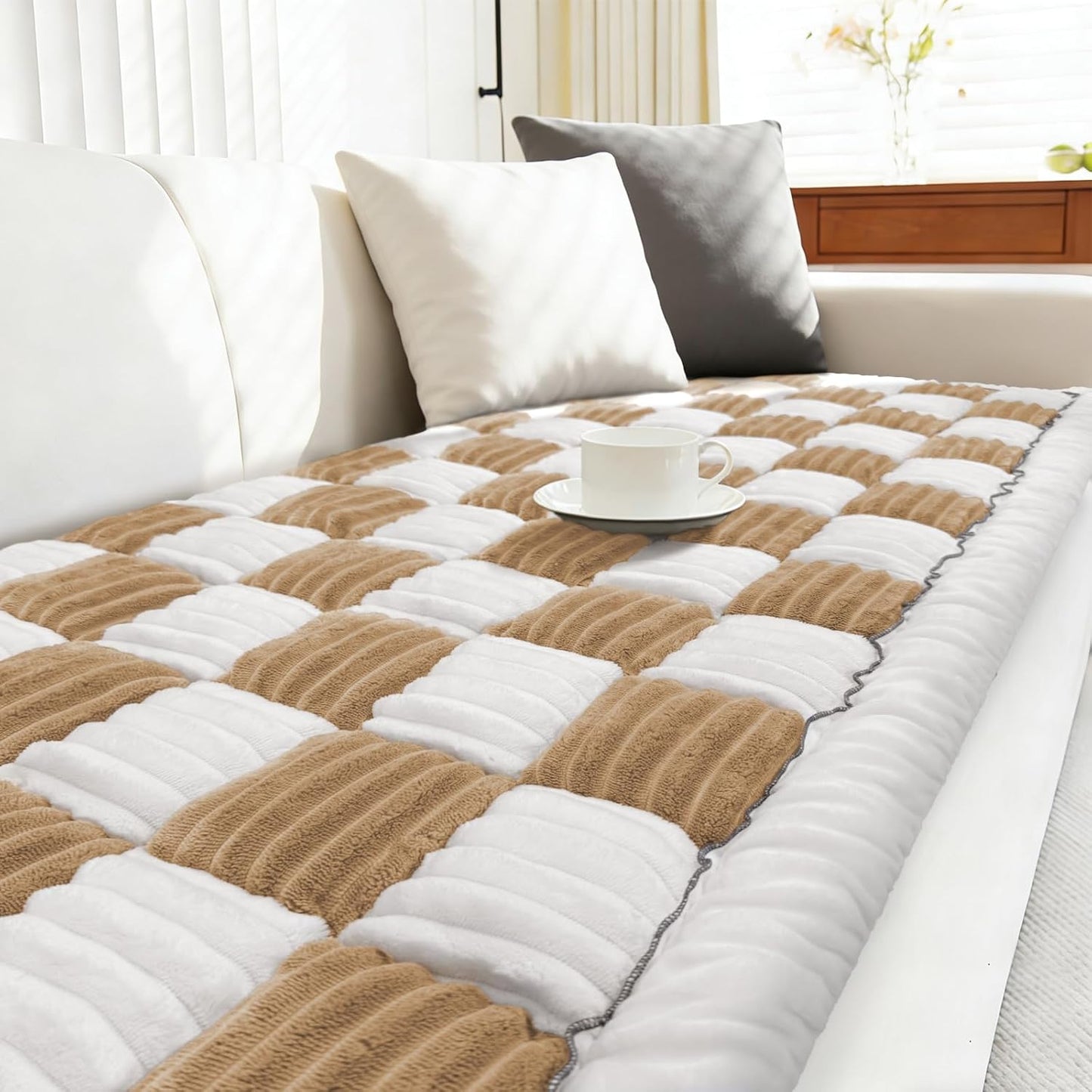 Couch Cushion Cover for dogs Sofa Cover Washable Pet Love Seat Couch Covers for Sofa Slipcover Couch Protector Blanket for Dog Sofa Cushion Covers for Pet Washable Pad Light Brown 70x180cm/27.6x70.9in