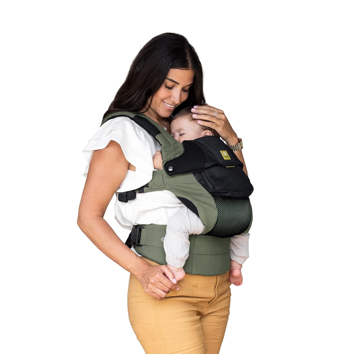 LÍLLÉbaby Complete Airflow Deluxe Ergonomic 6-in-1 Baby Carrier Infant to Toddler with Lumbar Support (7-45 Pounds), 360 Degree Baby Wearing, Inward and Outward Facing (Olive/Black)