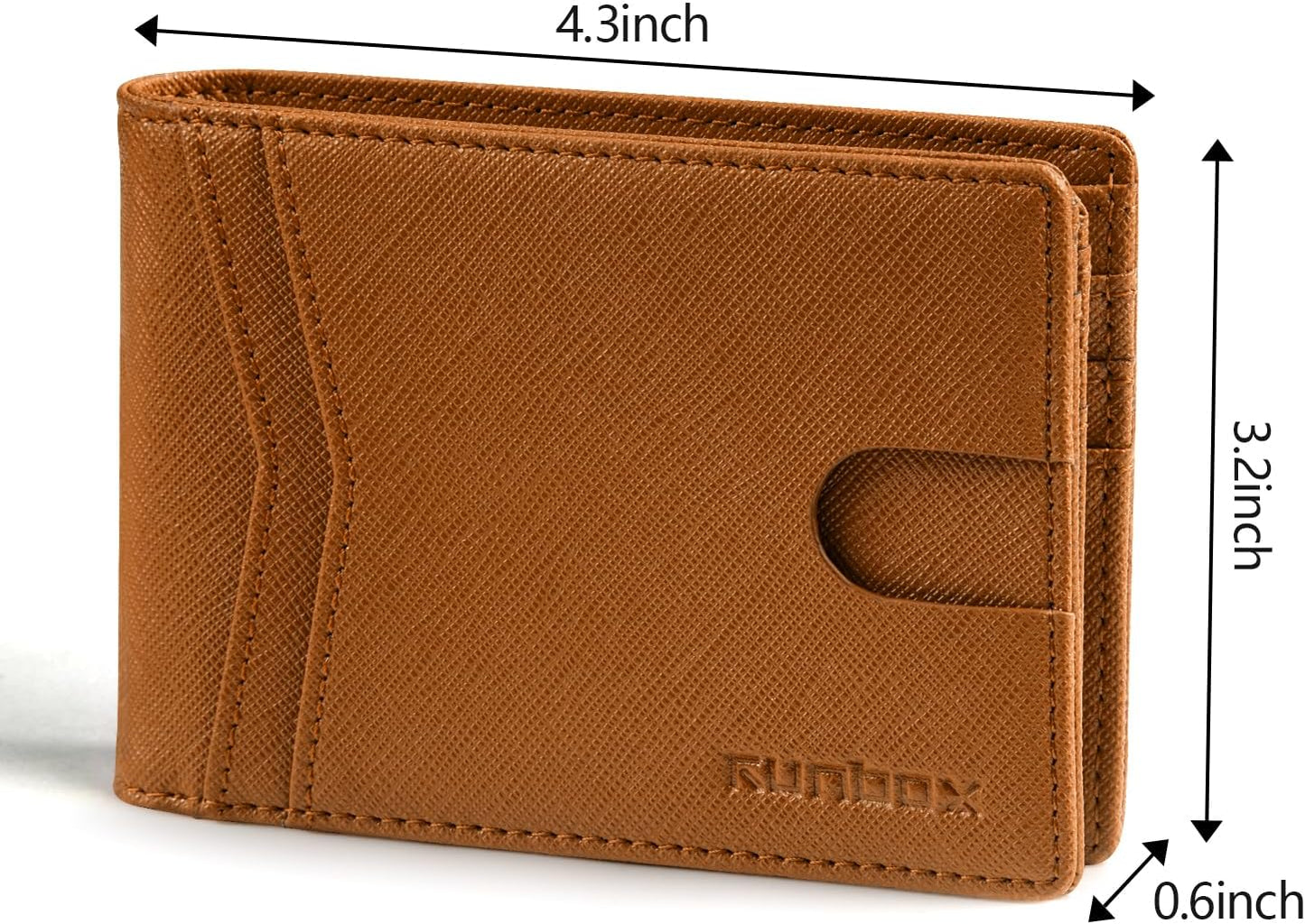RUNBOX Wallet for Men Slim Rfid Leather 2 ID Window With Gift Box | Slim, Rfid, 2 ID Window, With Gift Box, Slim, Rfid