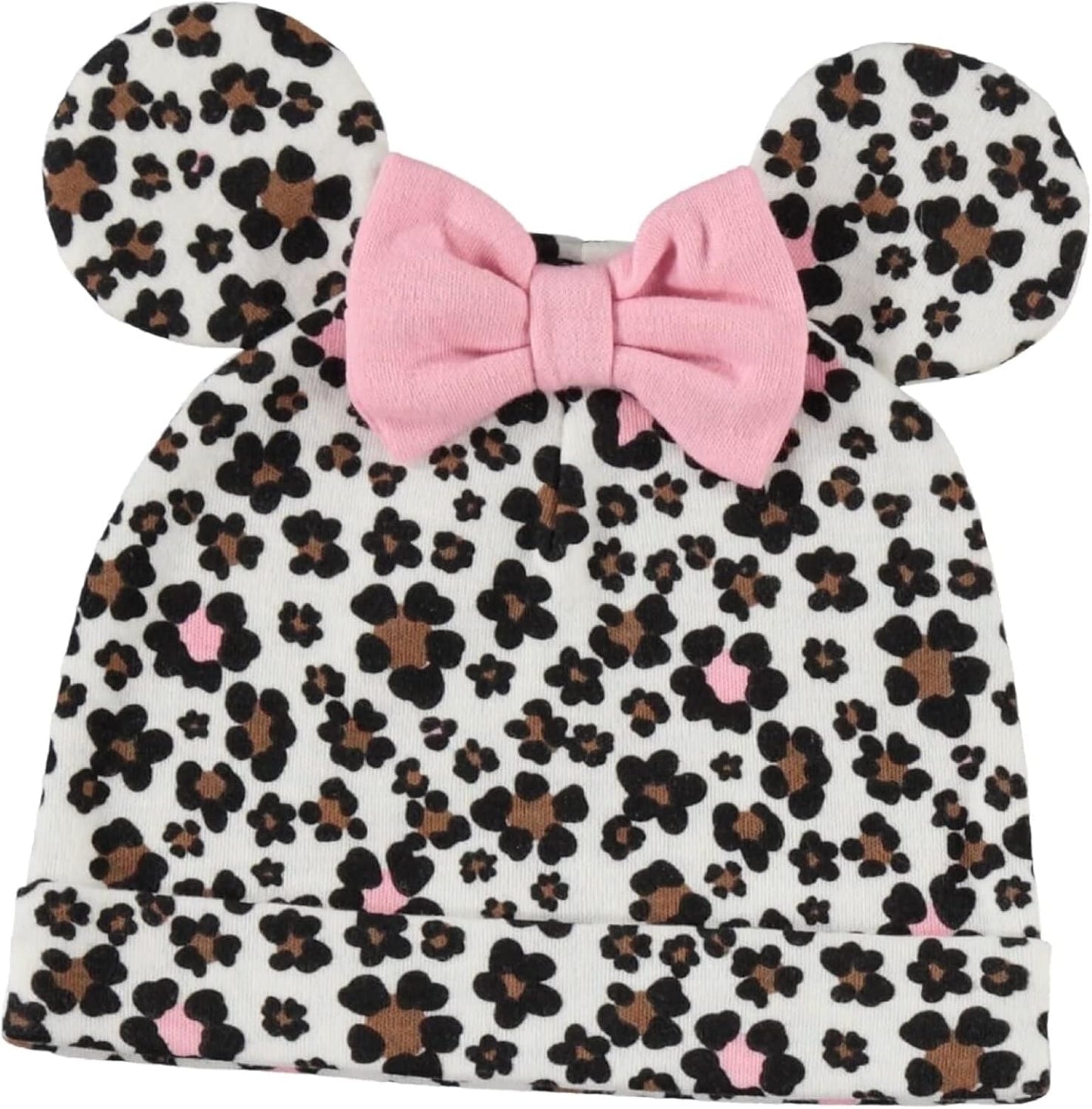 Disney Minnie Mouse Baby Girls Bodysuit Pants Bib and Hat 4 Piece Outfit Set Newborn to Infant
