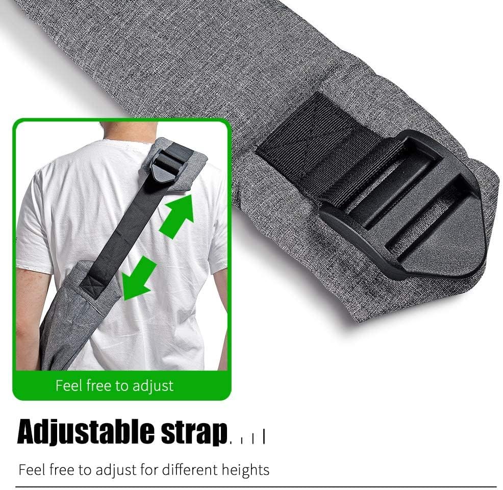 Dog Cat Sling Carrier Adjustable Padded Shoulder Strap with Mesh Pocket for Outdoor Travel (Grey, L - 8 to 15 lbs)