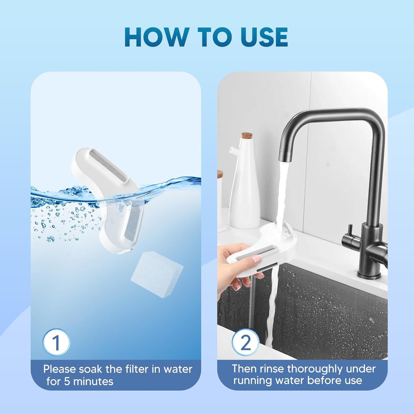 Dog Water Fountain Filters 8 Packs Filters & 2 Pack Sponge Foam Filters for 2.1GAL/8L/270oz Large Dog Water Fountain