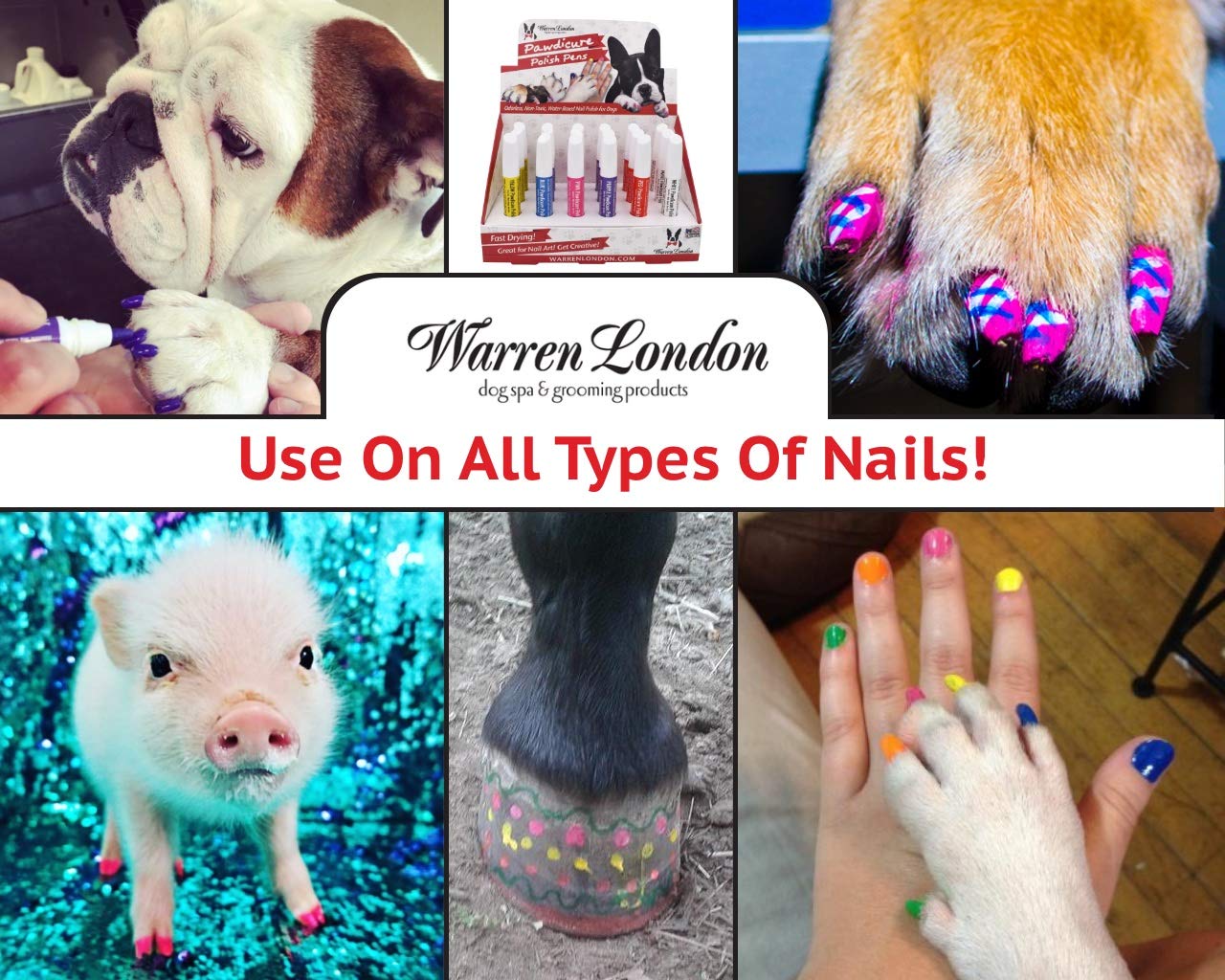 Warren London Pawdicure® Dog Nail Polish Pens – Core 3-Pack (Pink, Purple, Red) | Quick-Dry, Low-Odor & Non-Toxic | Precision Pen Tip | Made in USA | Save 11% vs. Singles