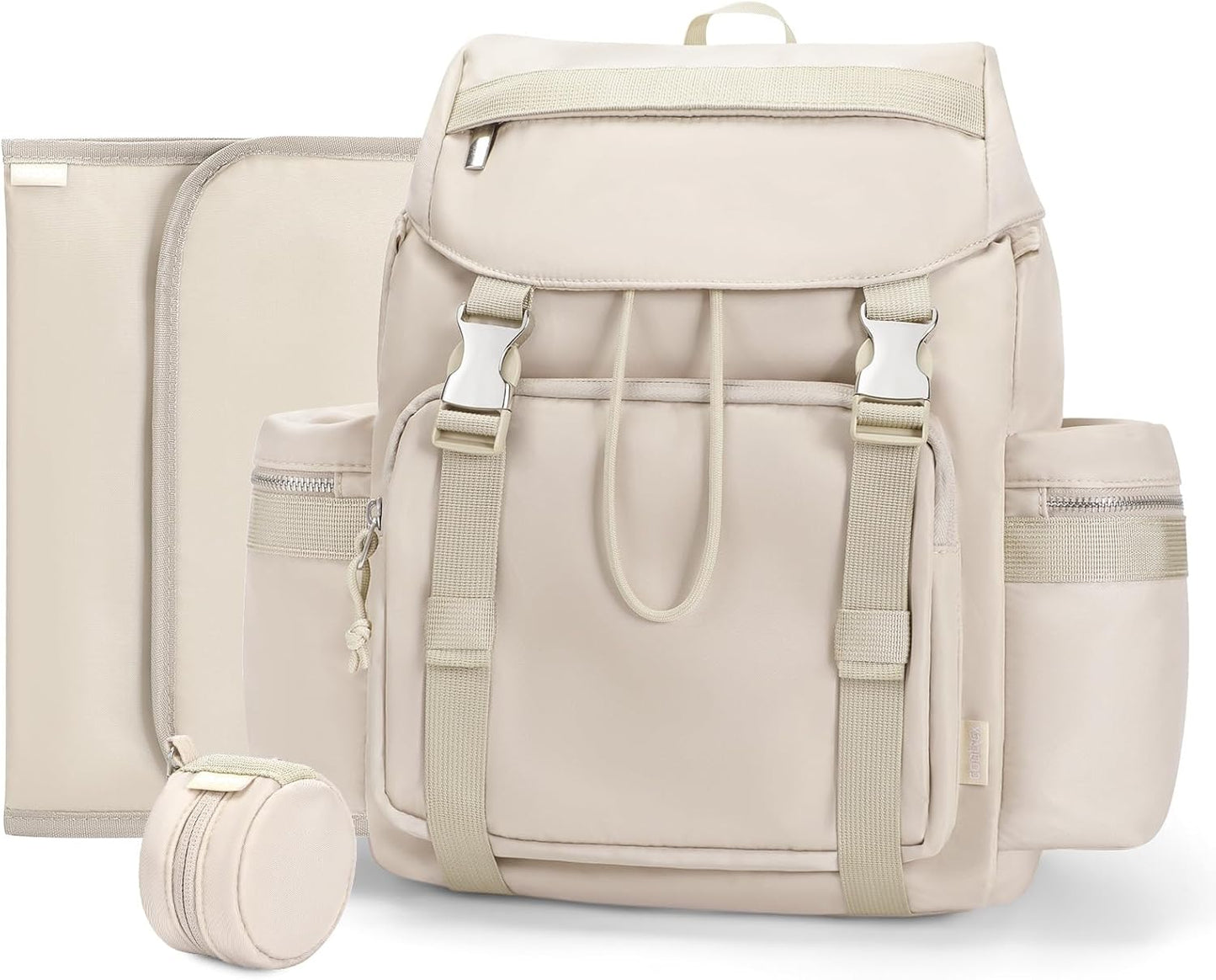 Diaper Bag Backpack with Changing Pad, Pacifier Case & Stroller Straps, Insulated Pockets Water Resistant Travel Essentials Baby Bag Multipurpose Travel Back, Big Storage in a Small Footprint
