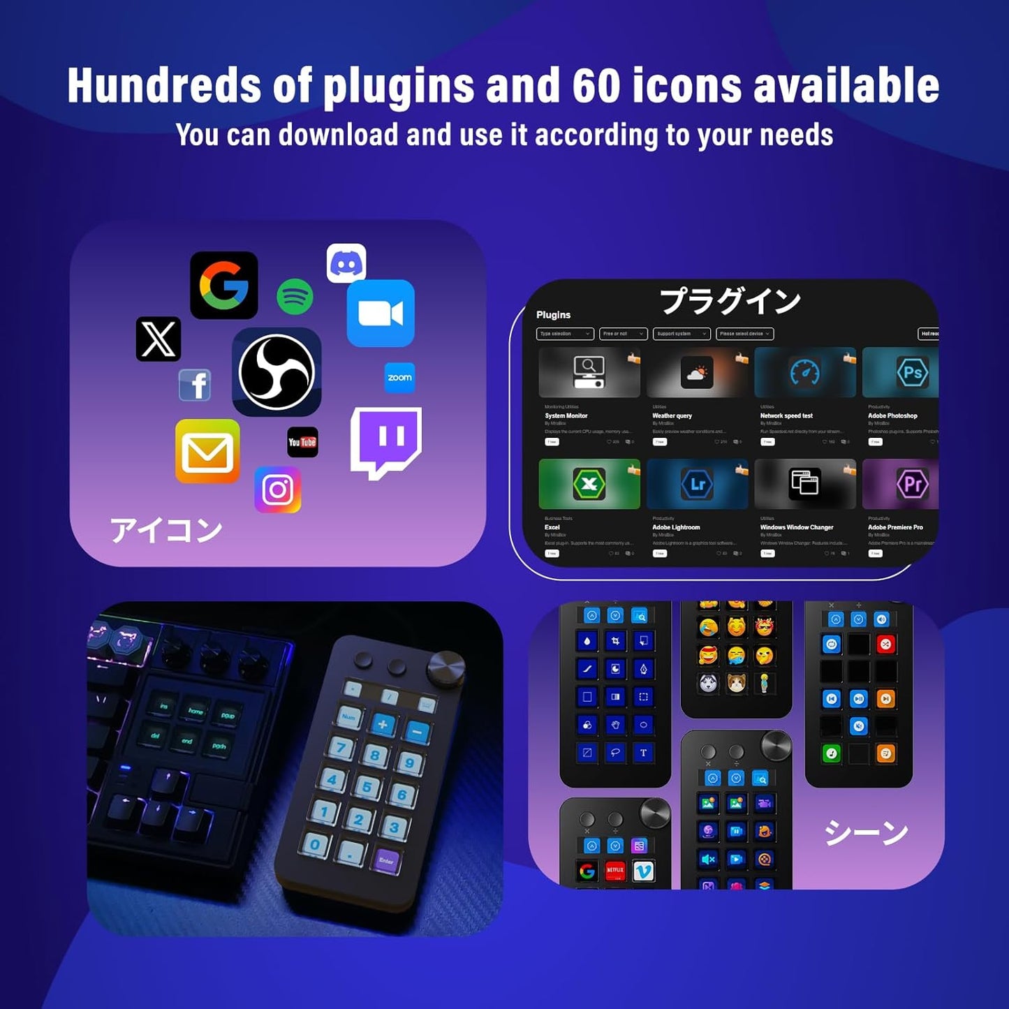 Streaming Deck for Live Streamers,Game Commands Keyboard for Gamers,Macro pad for Content Creators,Soundboard Keypad for OBS and YouTube,ThreeModes(ShortcutKeys,Calculator,Numeric Keypad)