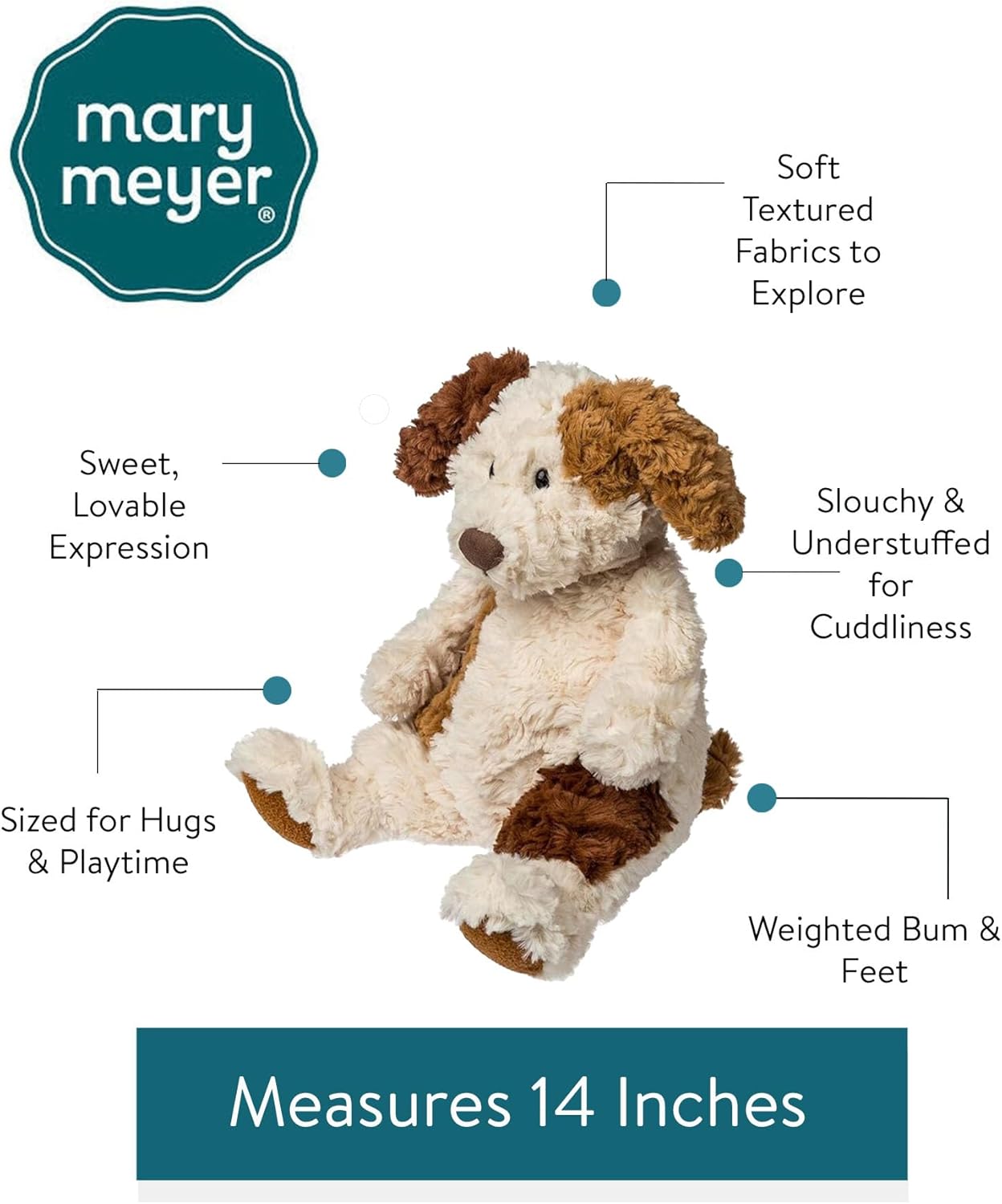 Mary Meyer Stuffed Animal Snuggables Plush Soft Toy, 14-Inches, Dog
