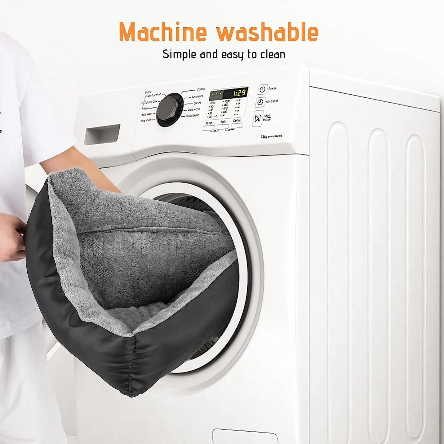 Comfortable Washable Dog Bed for Large Dogs, 68x55x16 cm