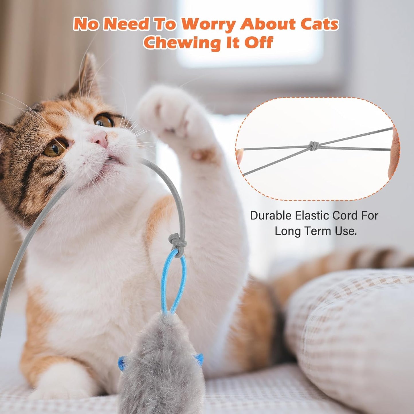 Rechargeable Electric Cat Teaser with Remote – Interactive Door Clip Teaser for Cats, 2 Motion Modes (360° Spin & Irregular Jumping), Smart Auto Cat Toy for Exercise & Fun (Gray)