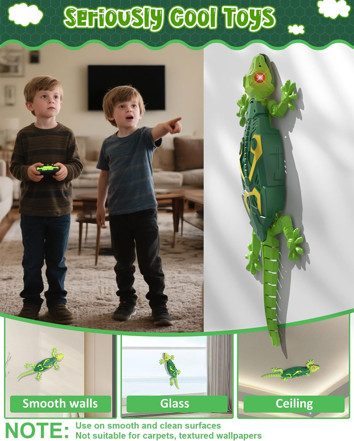 Wall Climbing Lizard,Wall Crawler Gecko Remote Control Car,Floor Ceiling Crawling Electric Lizard Rc Robot Toy,Easter Basket Stuffers Birthday Gifts Cool Toys for 3 4 5 6 7 8 9 10+ Yrs Old Boys Girls