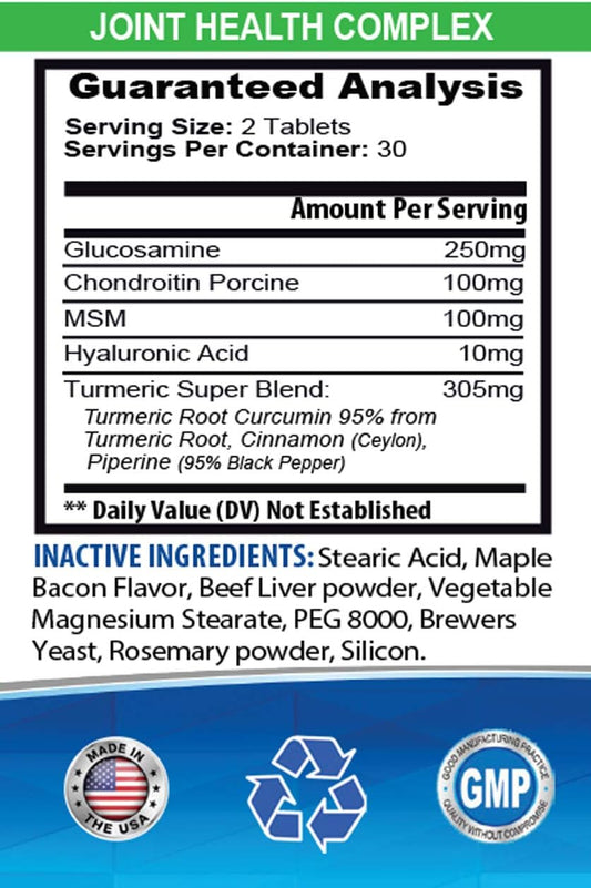pet Joint Support - Joint Health Complex with Turmeric for Dogs - with MSM and Turmeric - Hip Support - Turmeric for Dogs Joints - 2 Bottles (120 Tablets)