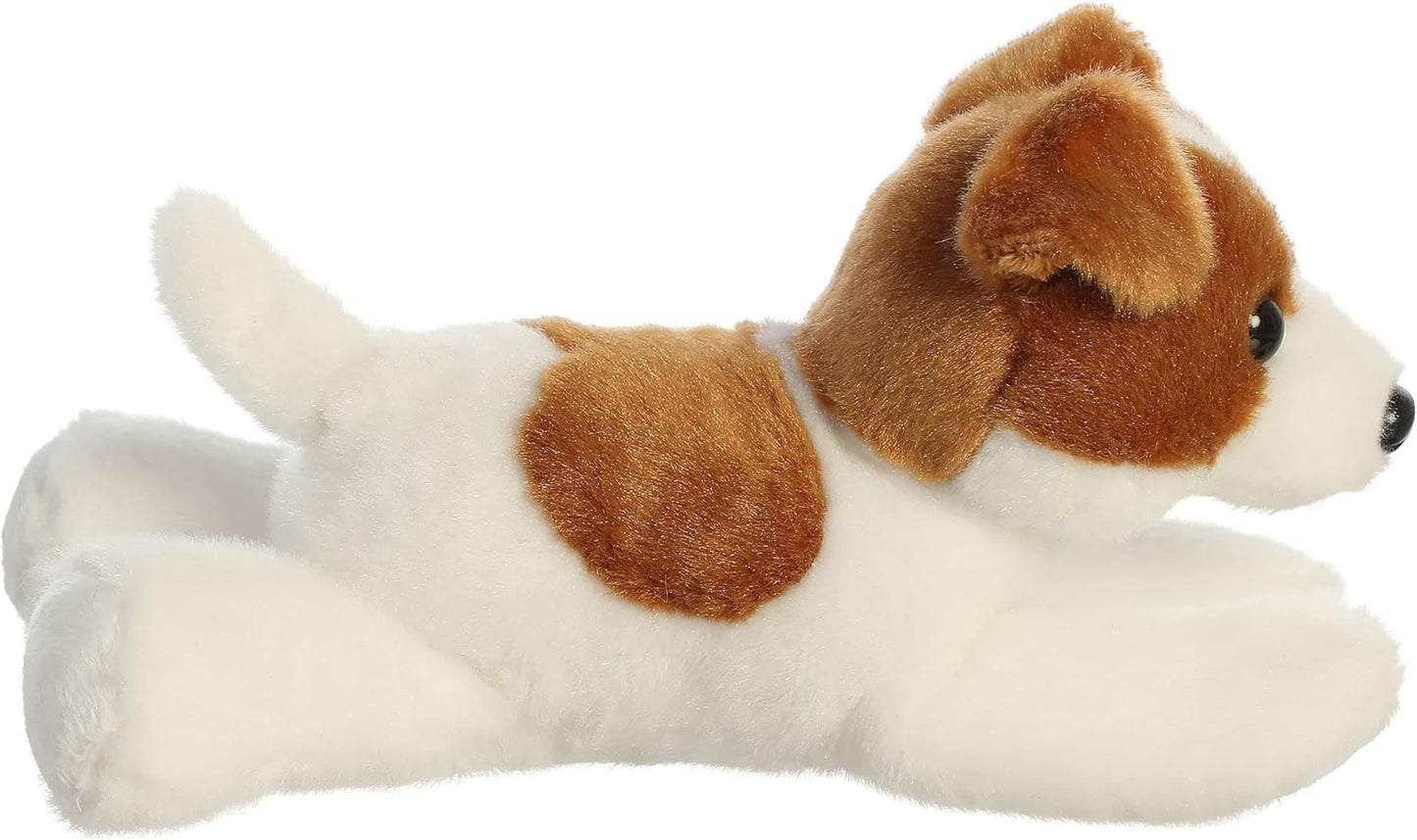 Aurora® Adorable Mini Flopsie™ Jackie Russell™ Stuffed Animal - Mini Companions Ready for Playful Adventures - for Kids All Ages, Toddlers, Adults, and Families - Brown 8.5 Inches