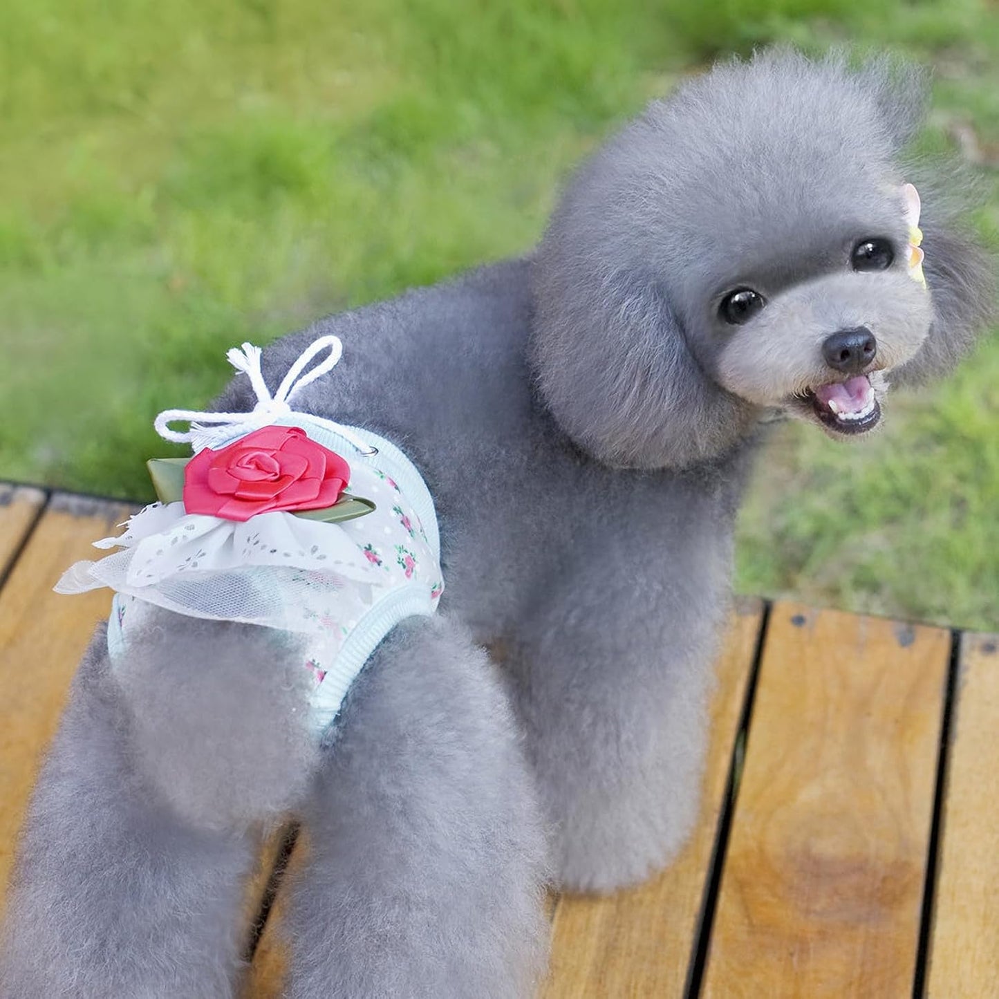 Milisten 2pcs Washable Female Dog Diapers with Drawstring Adjustable Waist 15-25cm, Soft Pet Sanitary Pants for Puppy Heat Period Protection Random Color