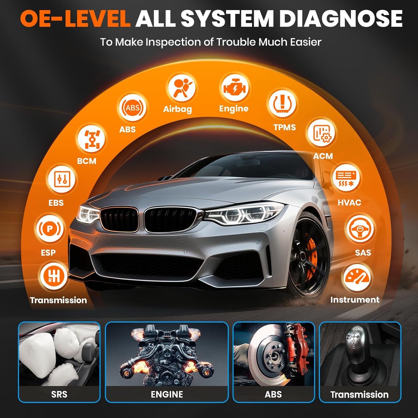 ANCEL FX6100 OBD2 Bidirectional Scan Tool, All Systems Car Diagnostic Scanner with Active Test for All Vehicles, 15+ Resets, ABS Bleeding, Injector Coding, FCA&CAN FD, AutoScan, Lifetime Free Updates