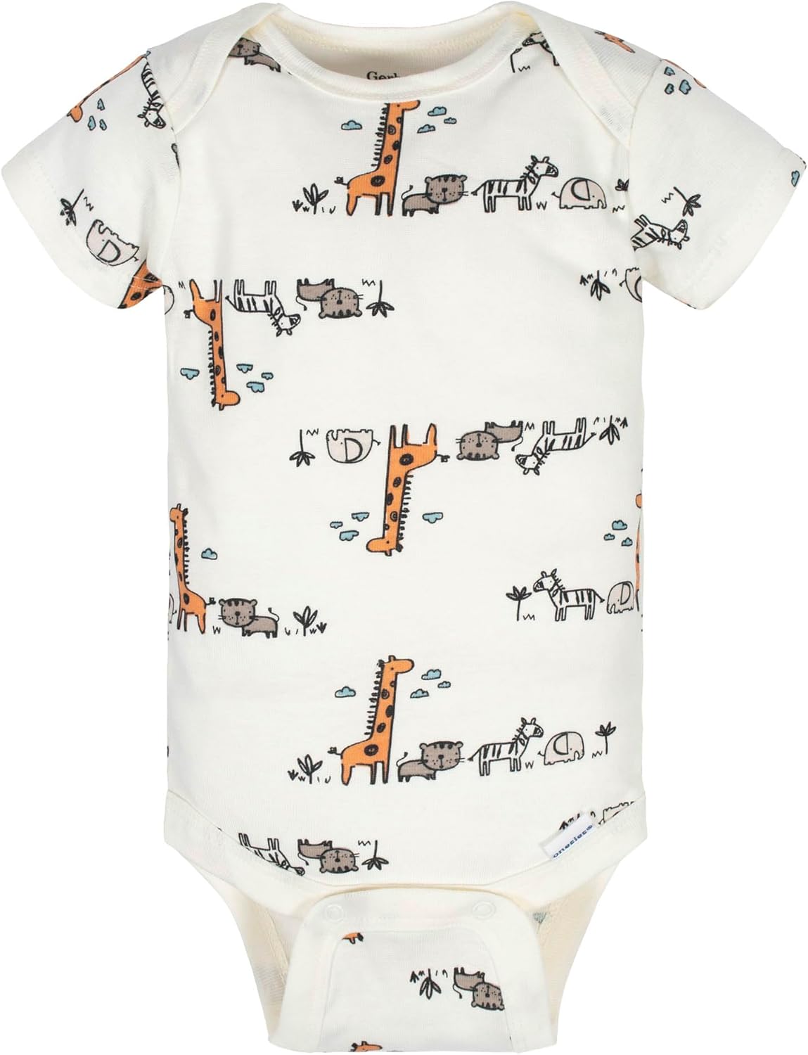 Gerber Baby Boys 8-Pack Short Sleeve Onesies Bodysuits and Toddler T-Shirt Set, Jungle Blue, 3-6 Months US