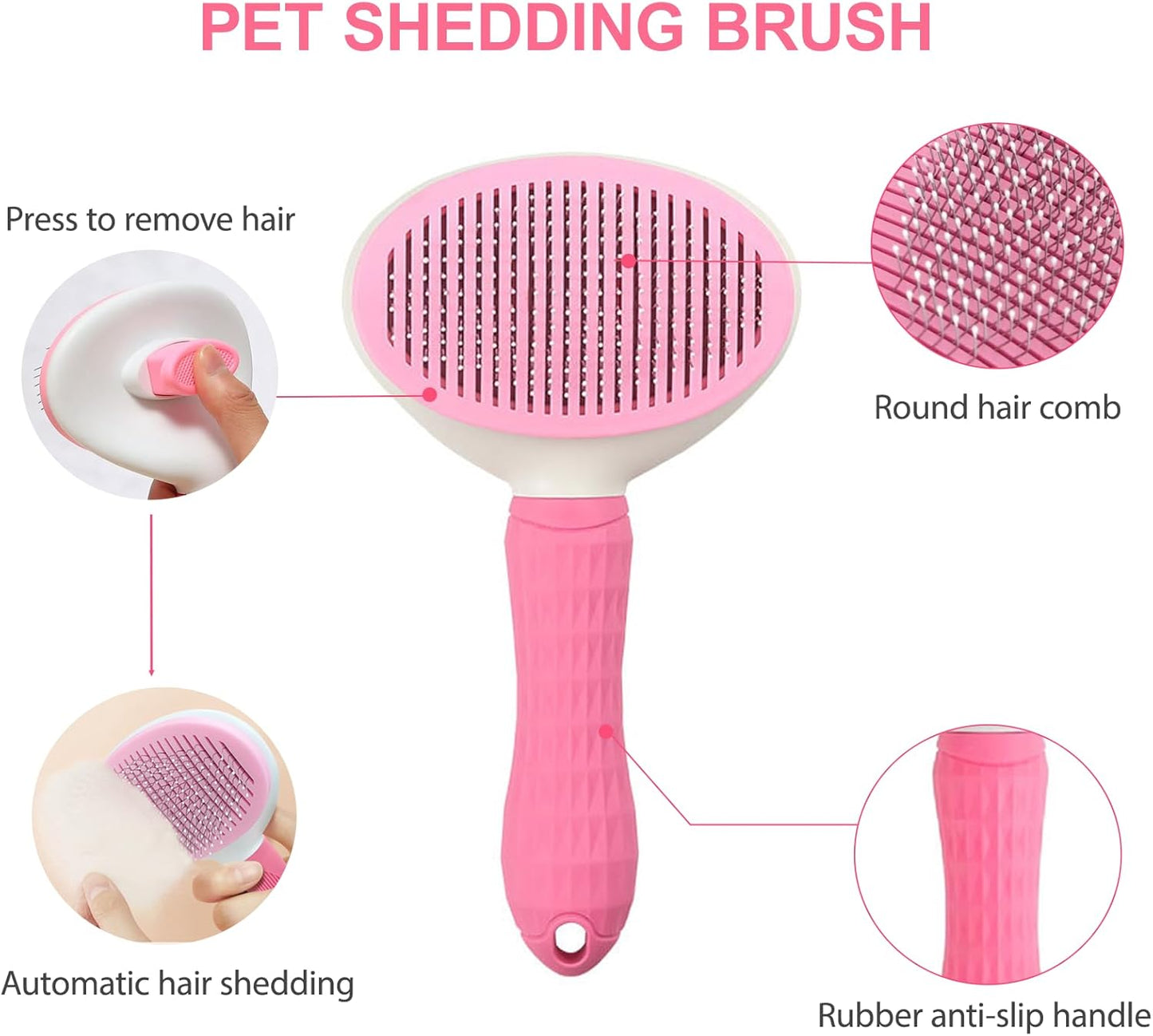 6PCS Pink Dog Washing Kit with Dog Brush, Shampoo Brush, Bath Scrubber,Washing Gloves, 39.7" × 20.5" Towel and Big Toiletries Bag.