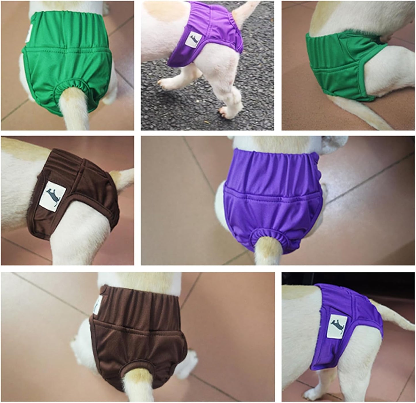 Dog Diapers for Small to Medium Female Dogs Washable Reusable Dog Nappies with Highly Absorbent 3 Pack Doggie Pants in Heat/Incontinence/Excitable Urination-M
