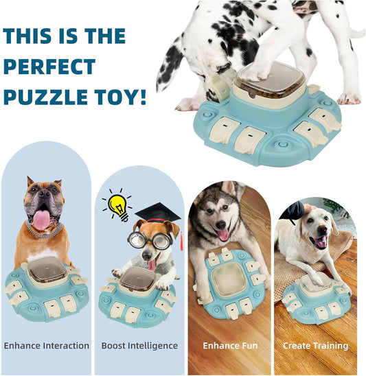 Dog Puzzle Toys 2 Level, Interactive Dogs Treat Puzzle Feeder Toy for IQ Training & Mental Stimulating, Fun Slow Feeder Dog Bowls, Large Medium Small Dogs Enrichment Toys